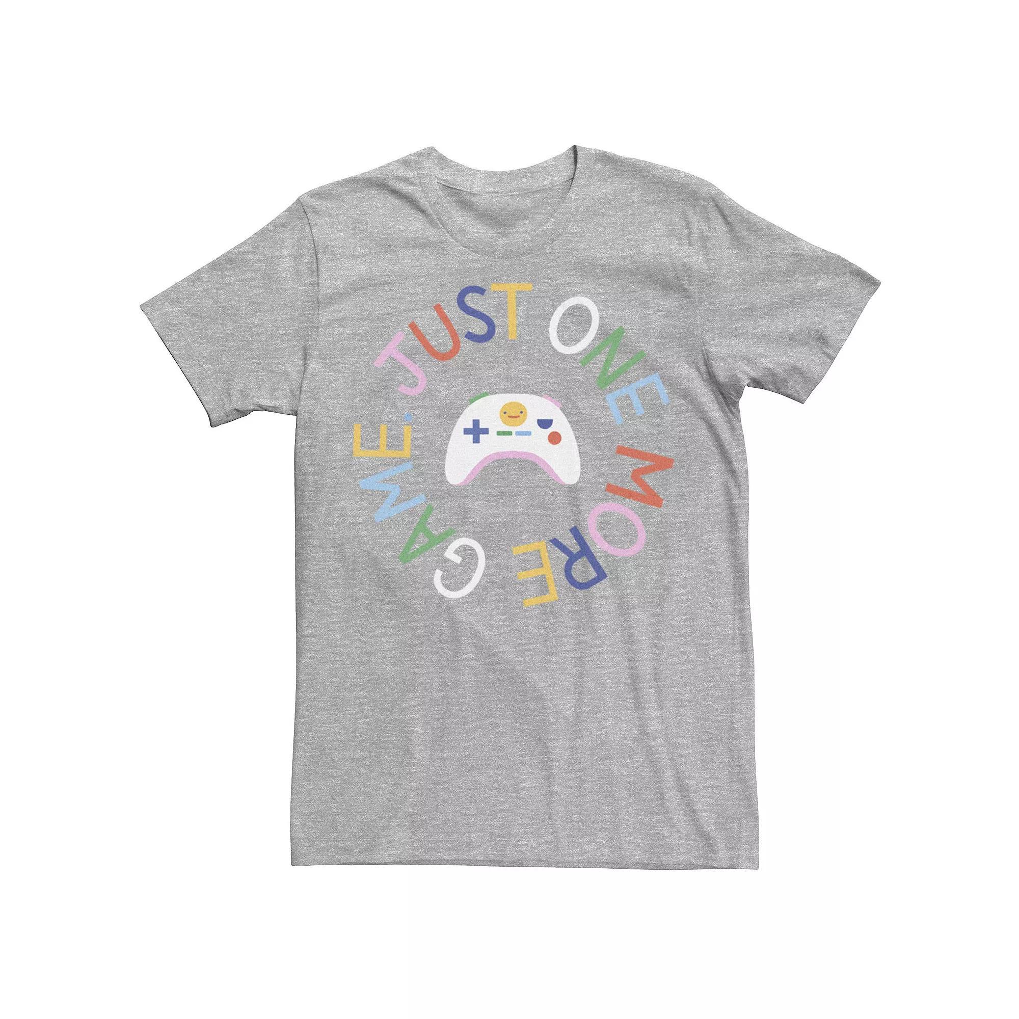 Men's Just One More Game Circled Text Controller Tee, Size: XL, Athletic Grey Product Image