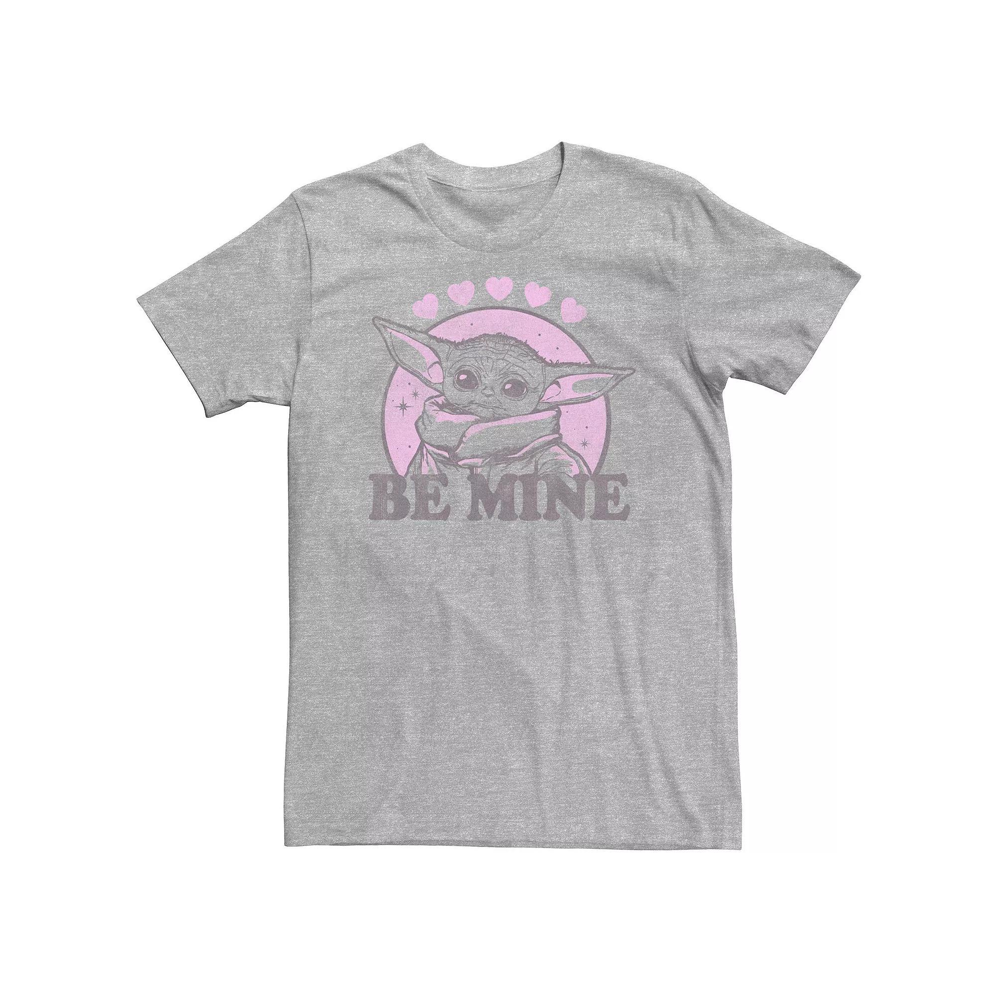 Big & Tall Star Wars The Mandalorian Be Mine Cirlce Grogu Hearts Tee, Men's, Size: Large Tall, Athletic Grey Product Image