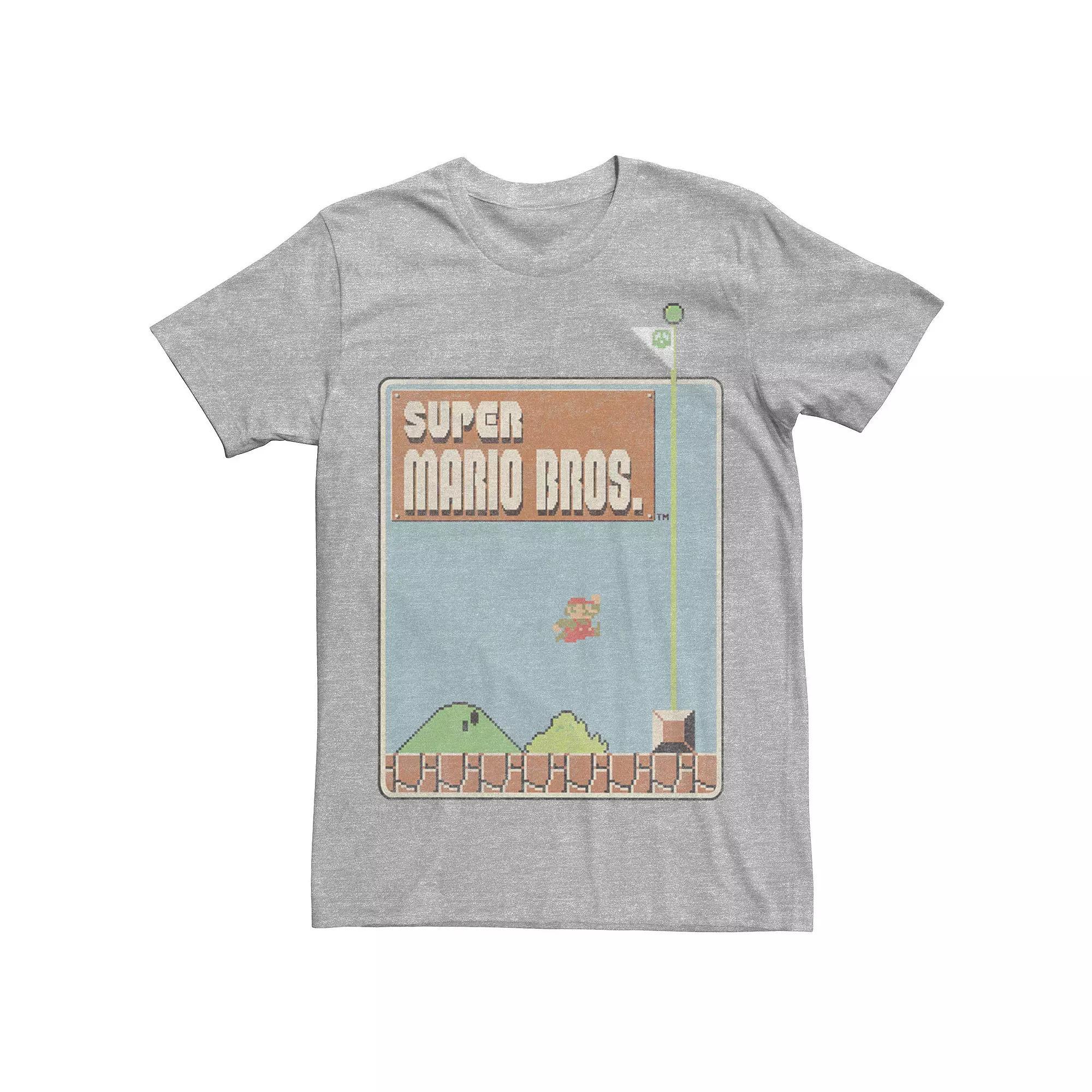 Men's Nintendo Super Mario Bros. Game Screen Shot Tee, Size: 3XL, Athletic Grey Product Image