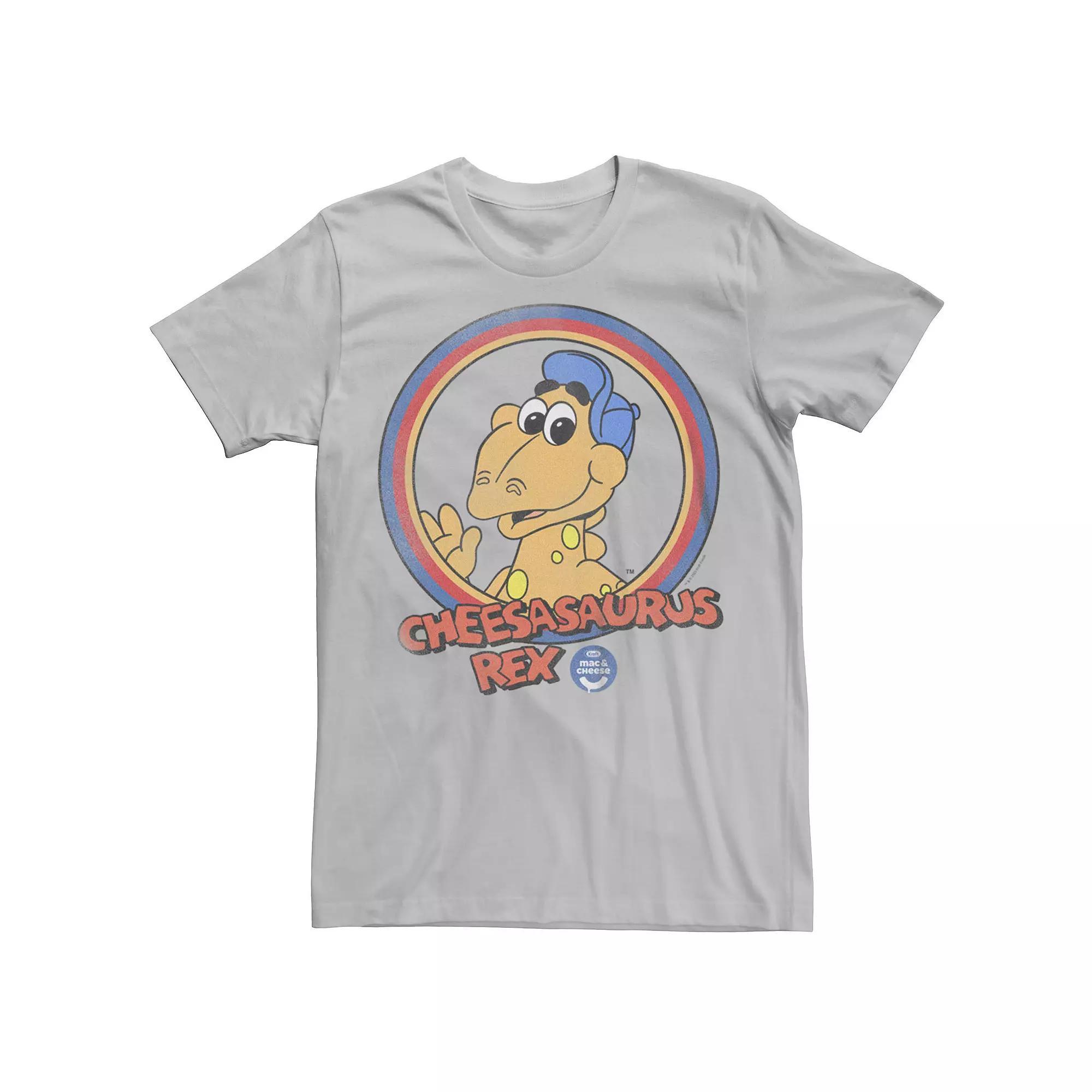 Men's Kraft Mac & Cheese Cheesasaurus Rex Stamp Graphic Tee, Size: Medium, Silver Product Image