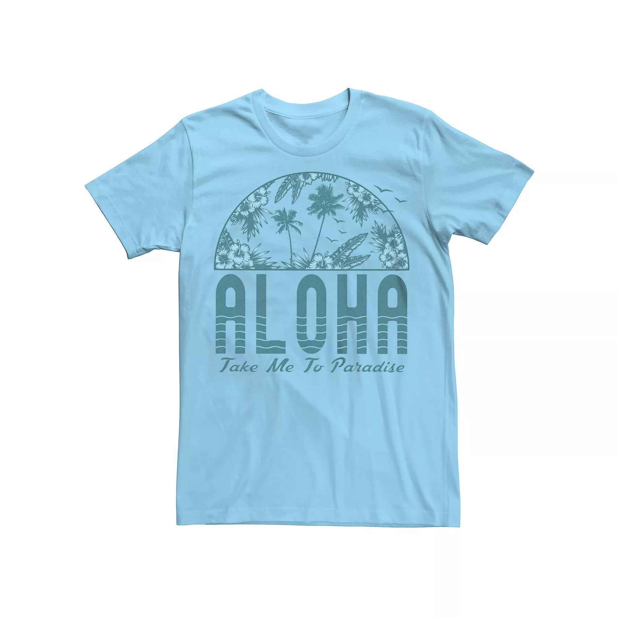 Men's Aloha Take Me to Paradise Graphic Tee, Size: Medium, Light Blue Product Image