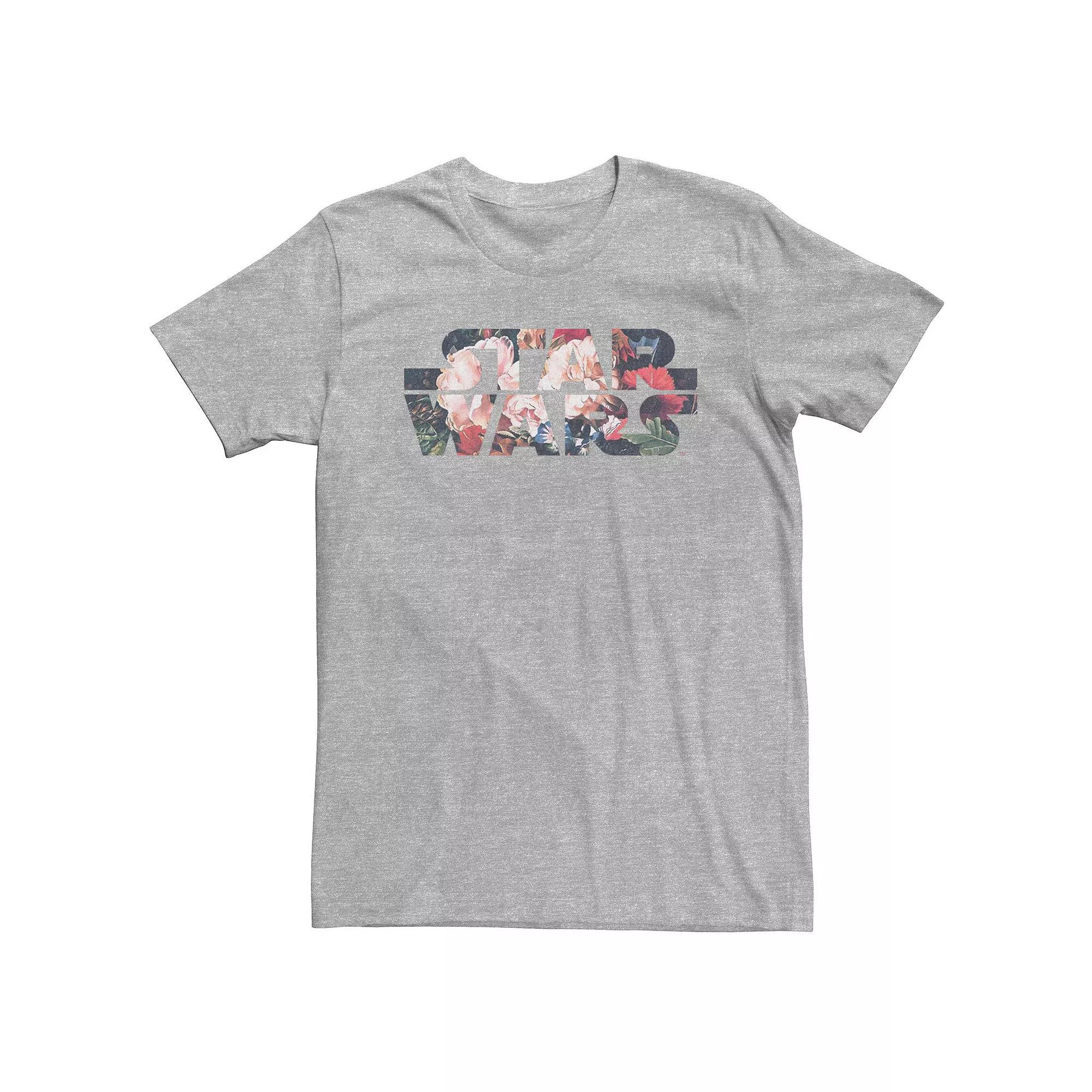 Big & Tall Star Wars Antique Flower Print Logo Tee, Men's, Size: 4XL Tall, Athletic Grey Product Image