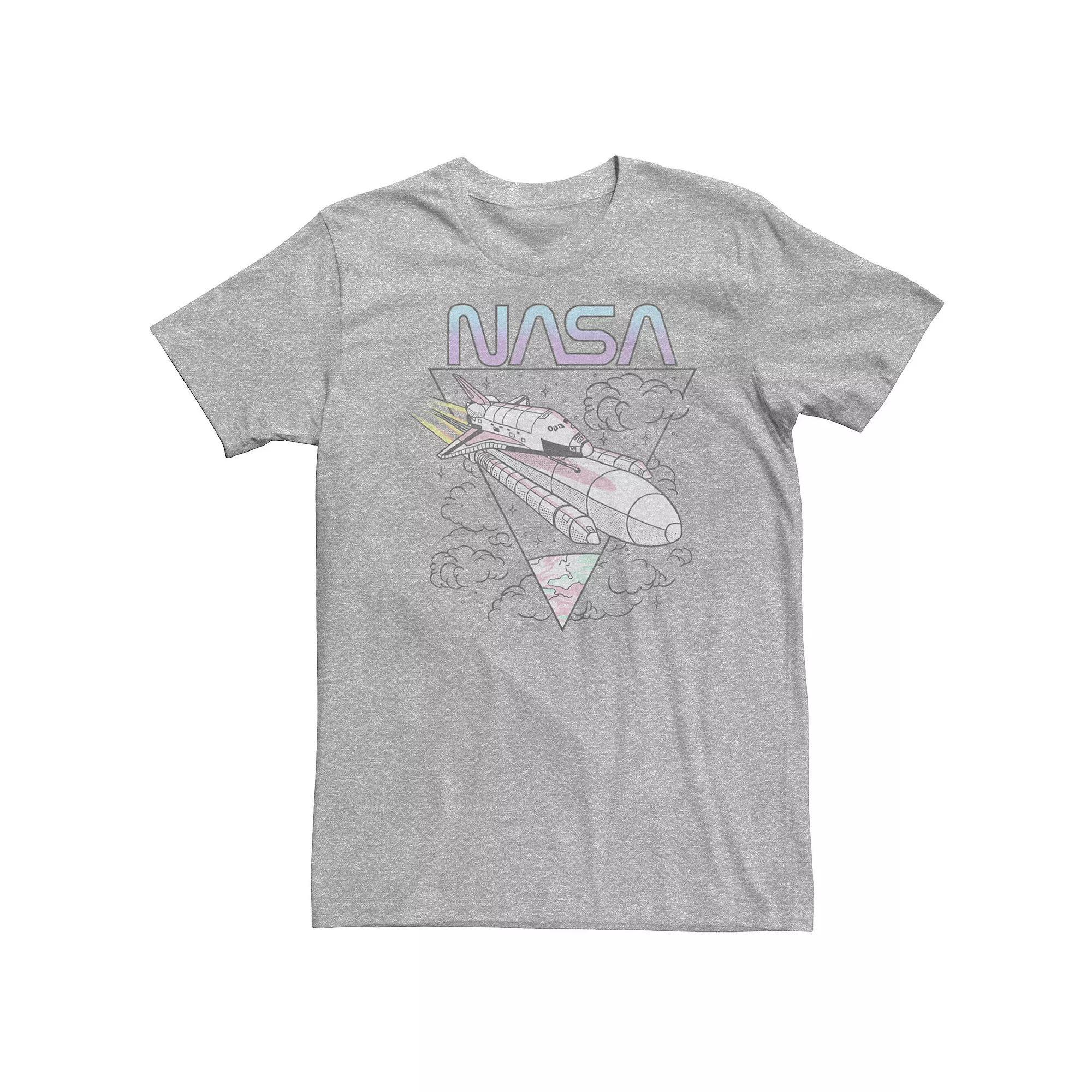 Big & Tall NASA Shuttle Geometric Portrait Tee, Men's, Size: 3XL Tall, Athletic Grey Product Image