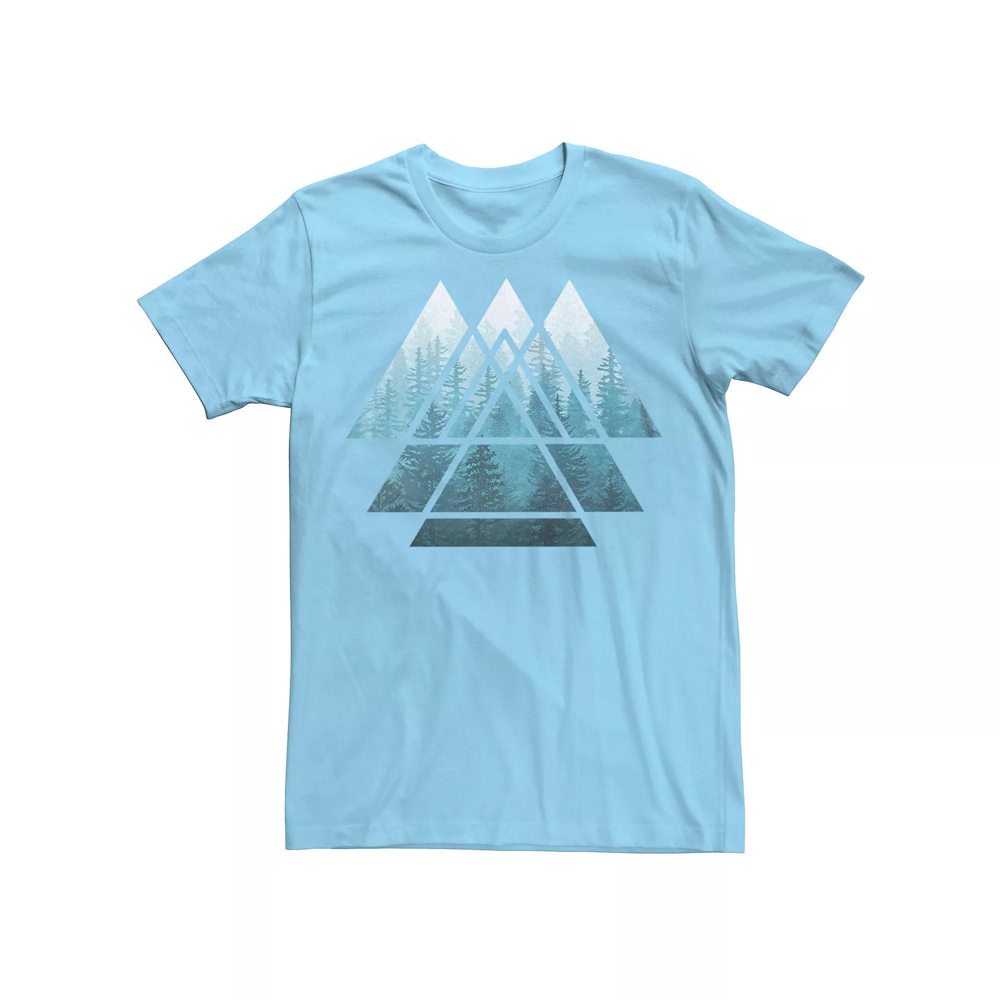 Men's Sacred Geometry Misty Forest Graphic Tee, Size: Small, Athletic Grey Product Image