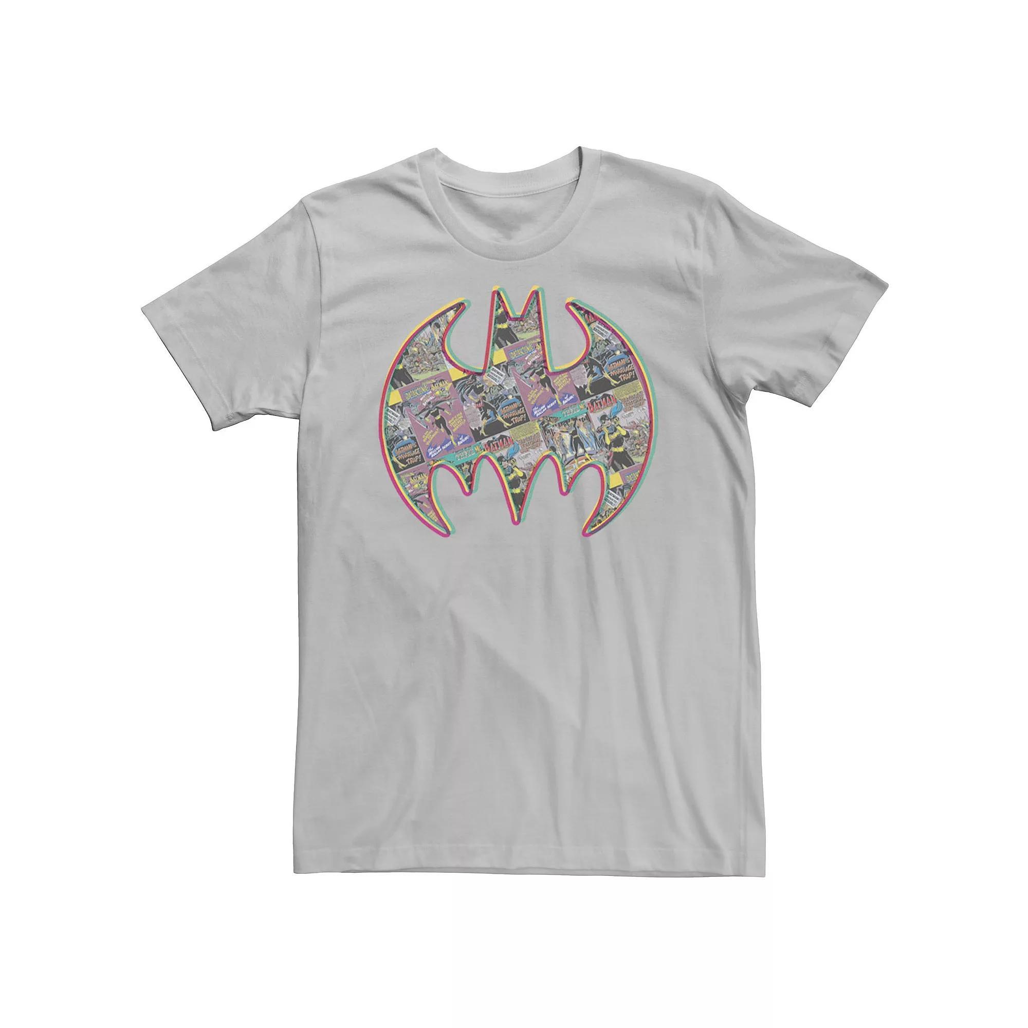 Men's DC Comics Batman Neon Comic Cover Logo Tee, Size: Medium, Silver Product Image