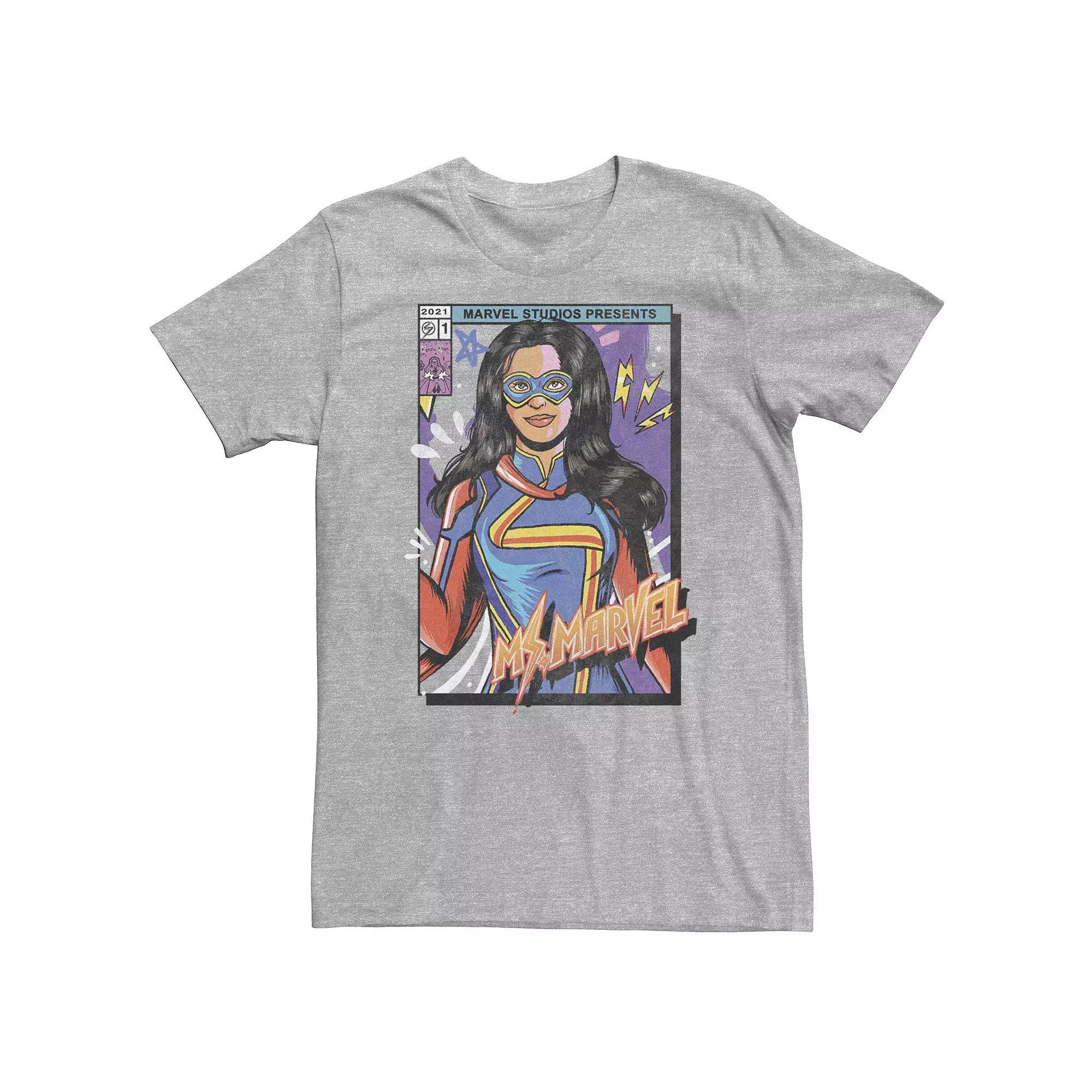 Big & Tall Marvel Ms. Marvel Cover Poster Tee, Men's, Size: 3XL Tall, Athletic Grey Product Image