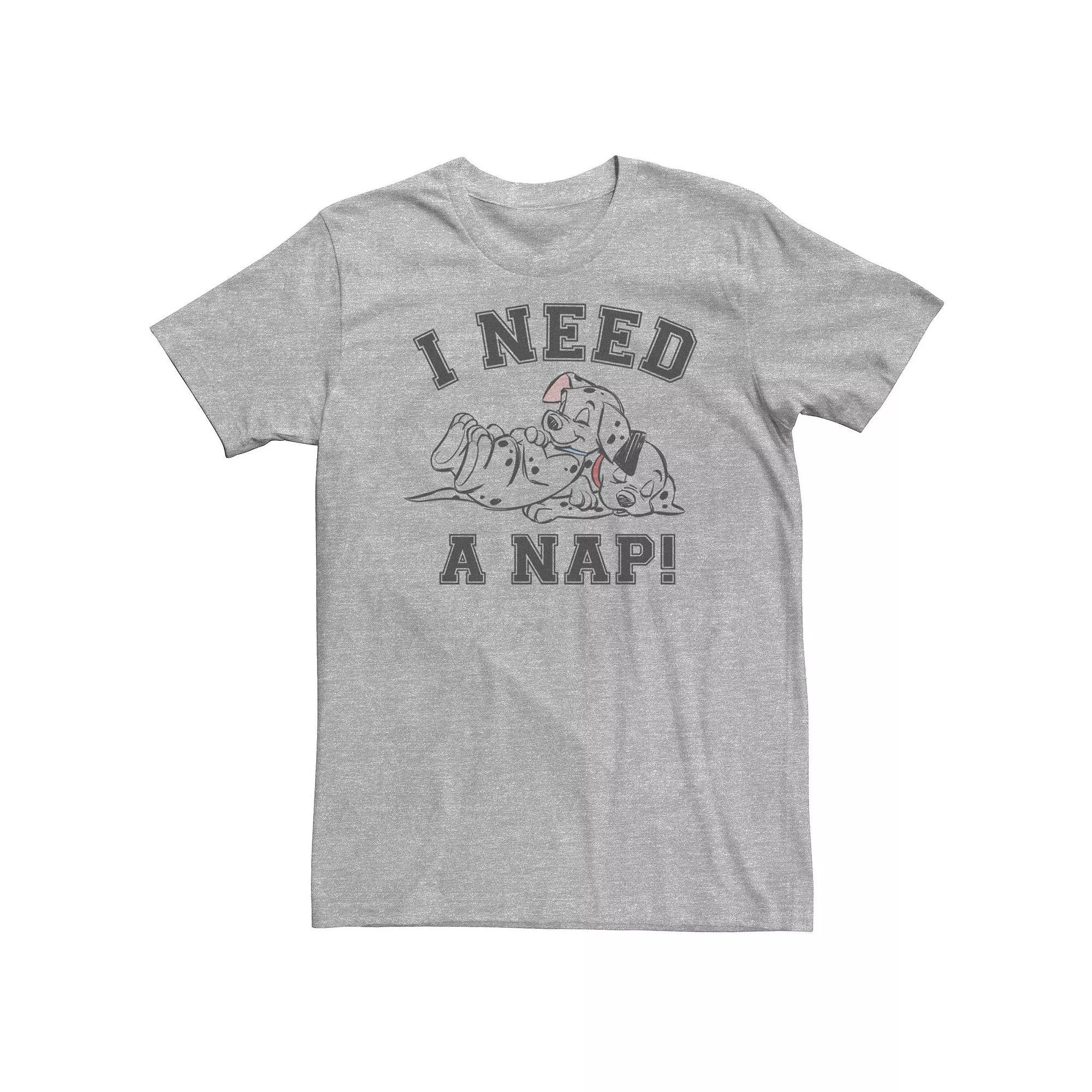 Big & Tall Disney 101 Dalmatians Sleeping Puppies I Need A Nap Tee, Men's, Size: XXL Tall, Athletic Grey Product Image