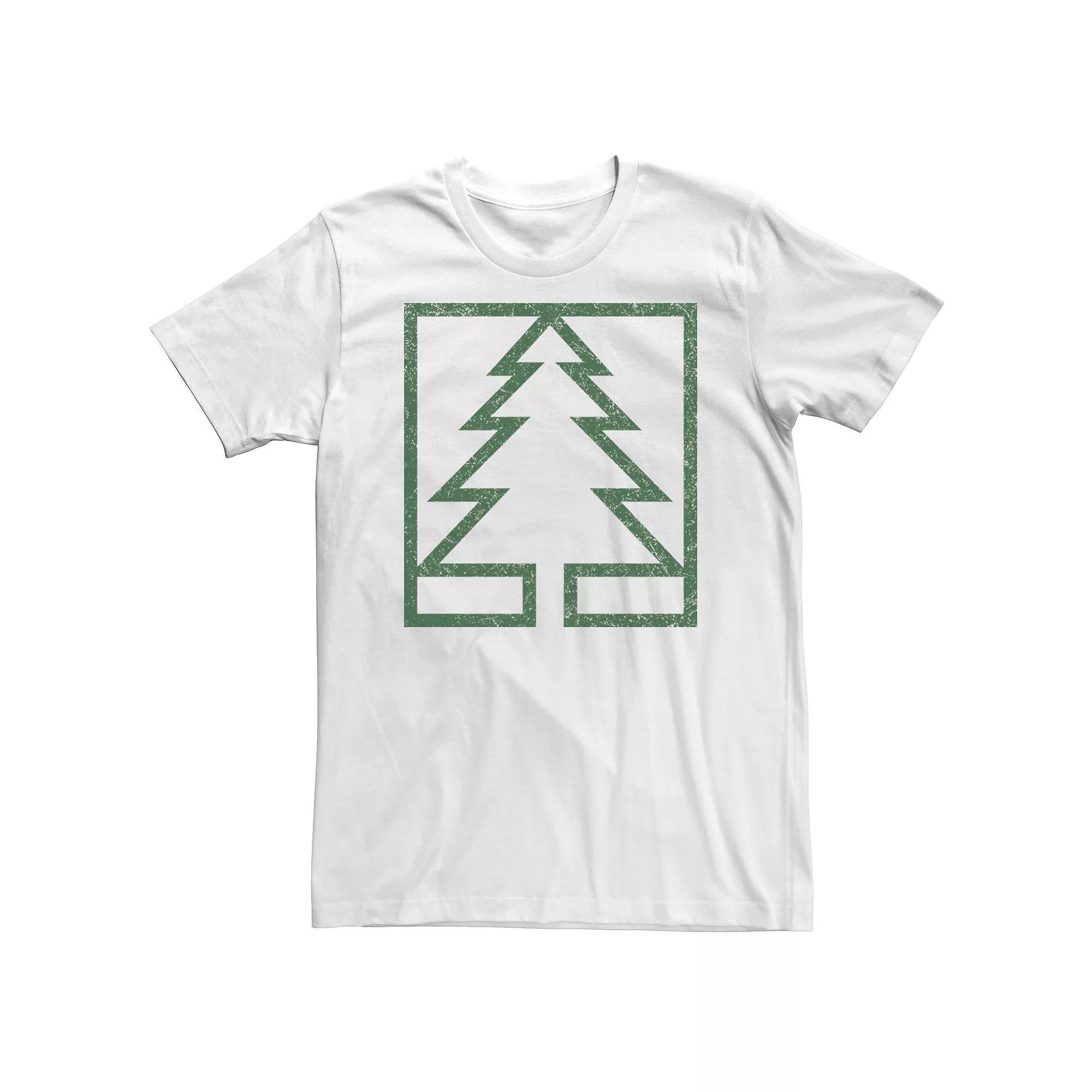 Big & Tall Pine Tree Square Graphic Tee, Men's, Size: 4XL, White Product Image