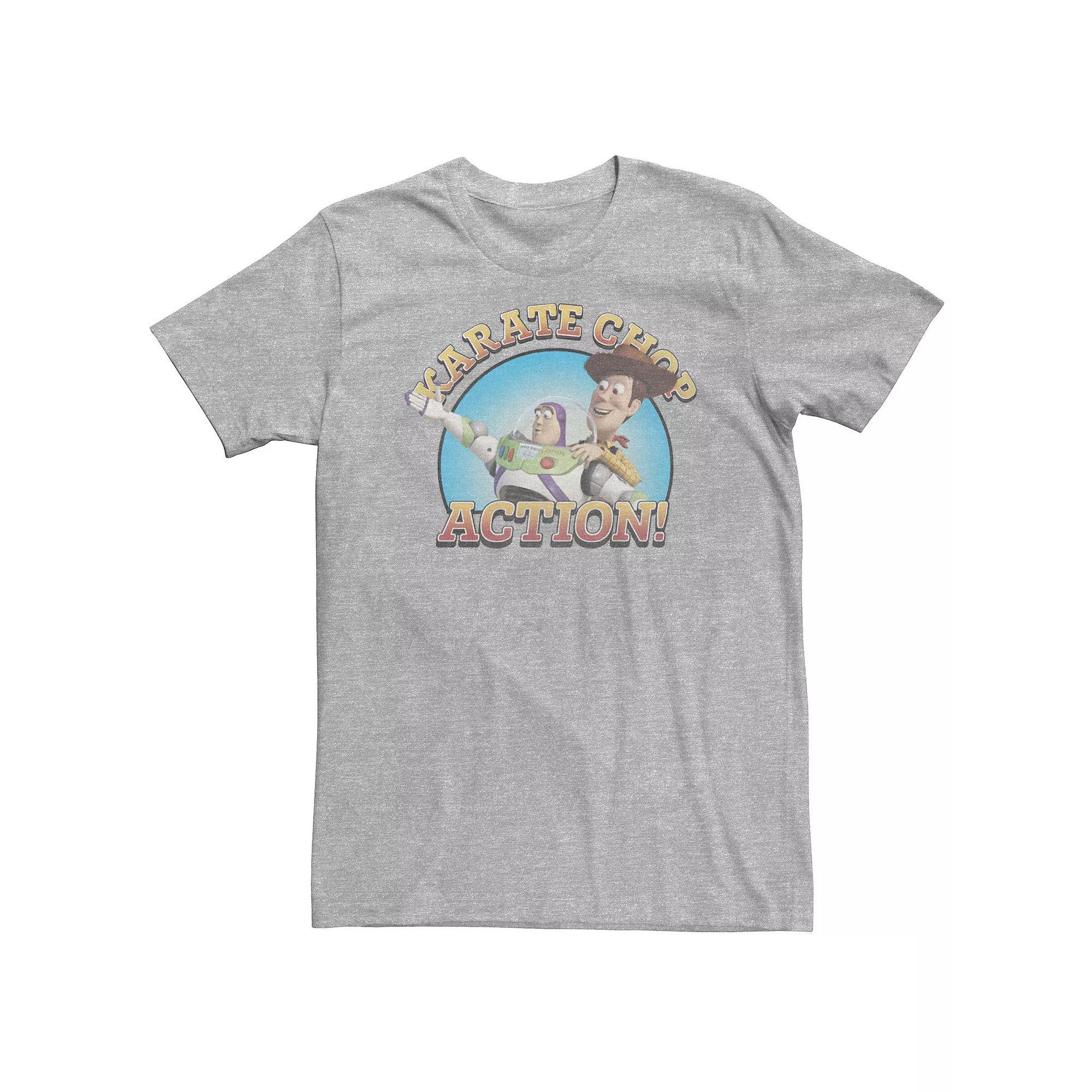Big & Tall Disney / Pixar Toy Story Buzz & Woody Karate Chop Action Tee, Men's, Size: 3XL, Athletic Grey Product Image