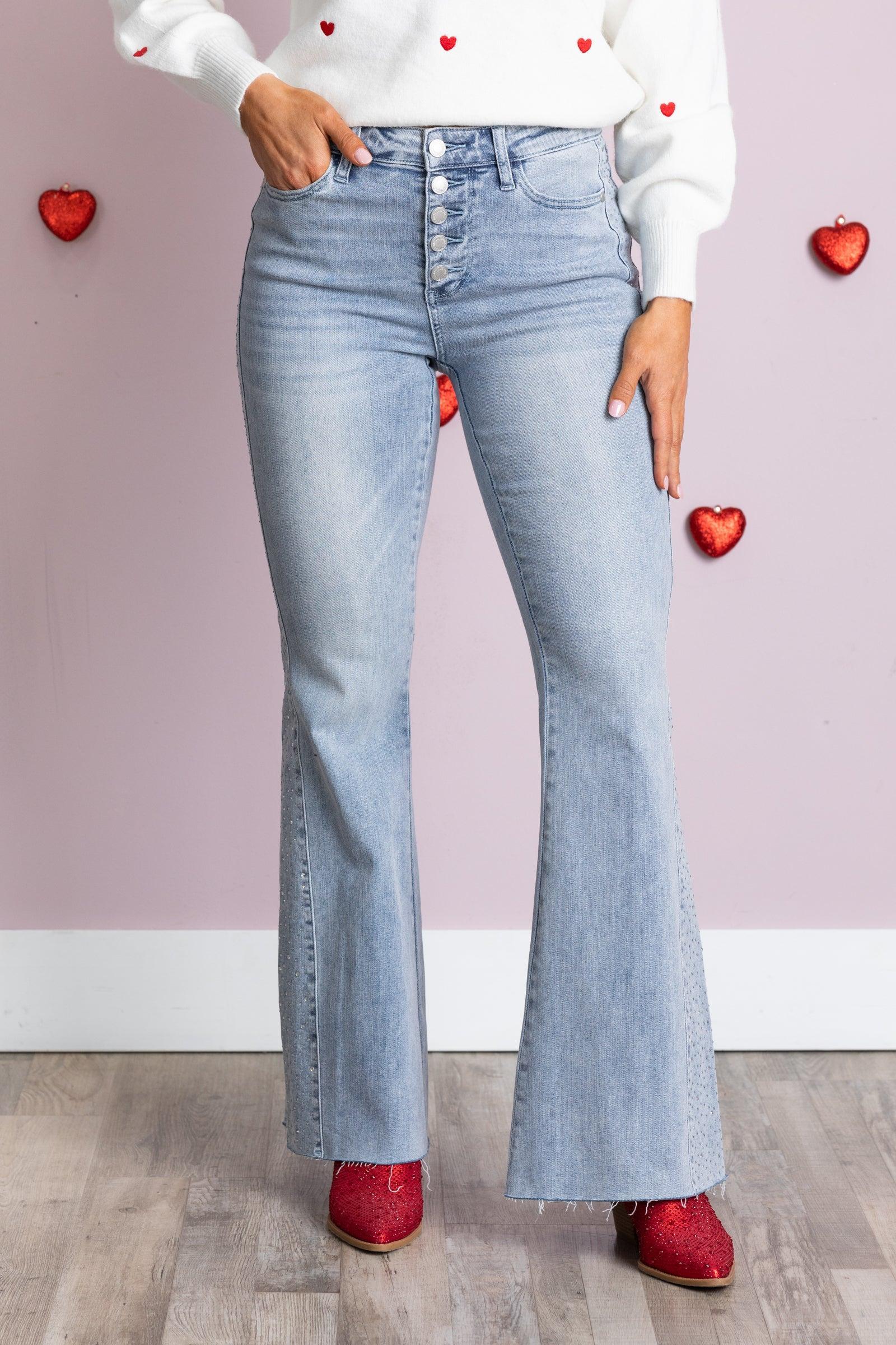 Judy Blue Rhinestone Side Panel Jeans Product Image