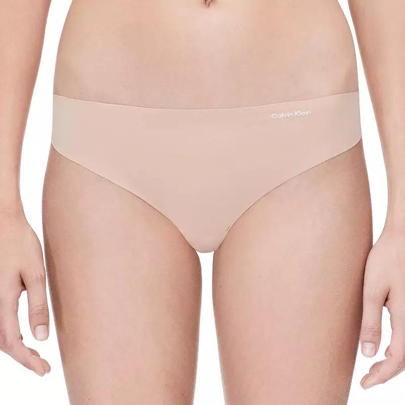 Women's Calvin Klein 3-pk. Invisibles Seamless Thong Panty Set QD3558, Size: XL, Black Speakeasy Bare Product Image
