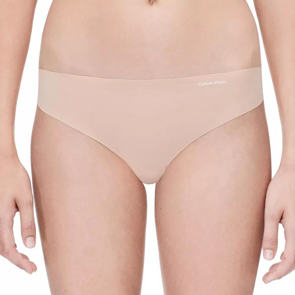 Women's Calvin Klein 3-pk. Invisibles Seamless Thong Panty Set QD3558, Size: XL, Black Speakeasy Bare Product Image