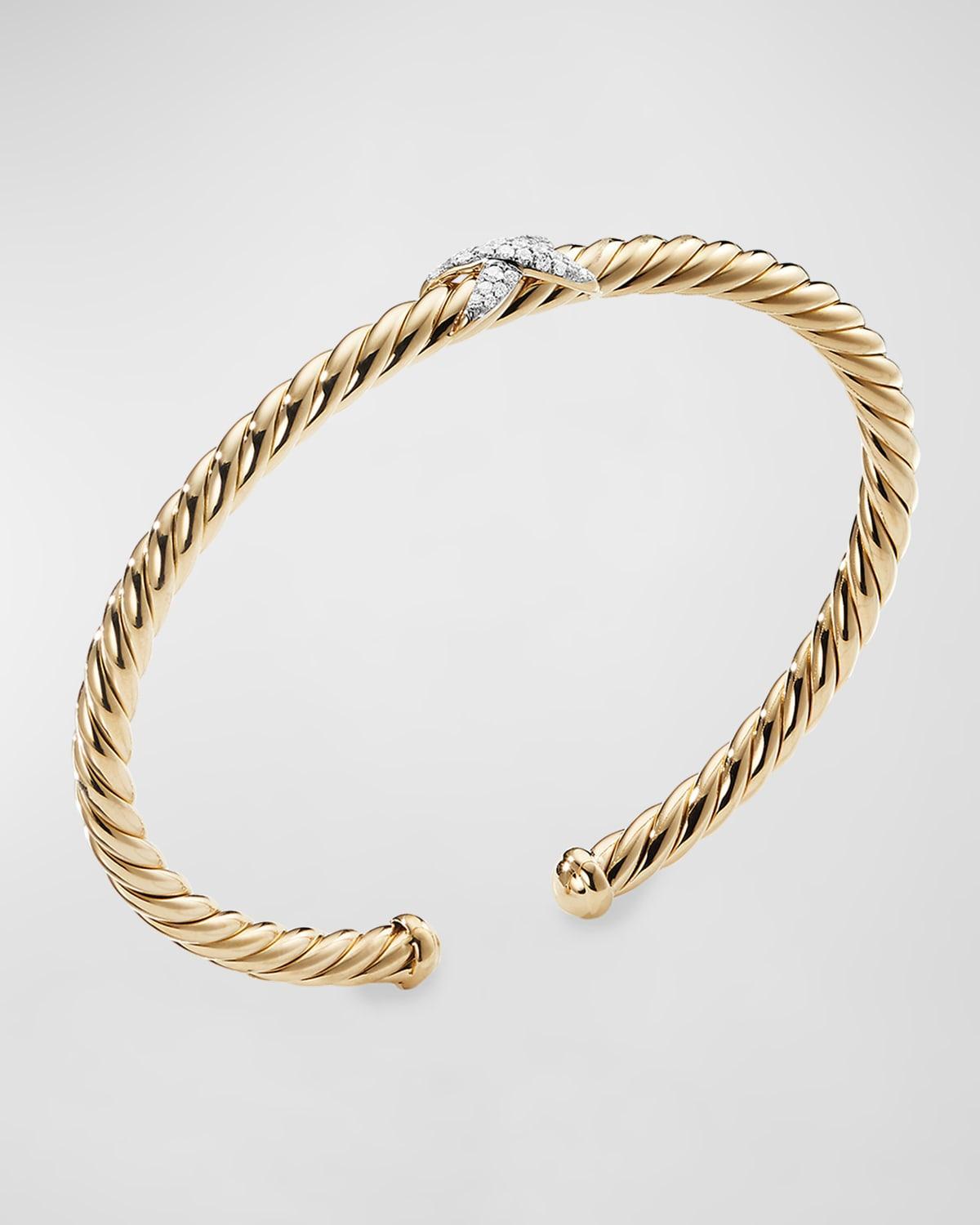 David Yurman X Bracelet with Diamonds in 18K Gold Product Image