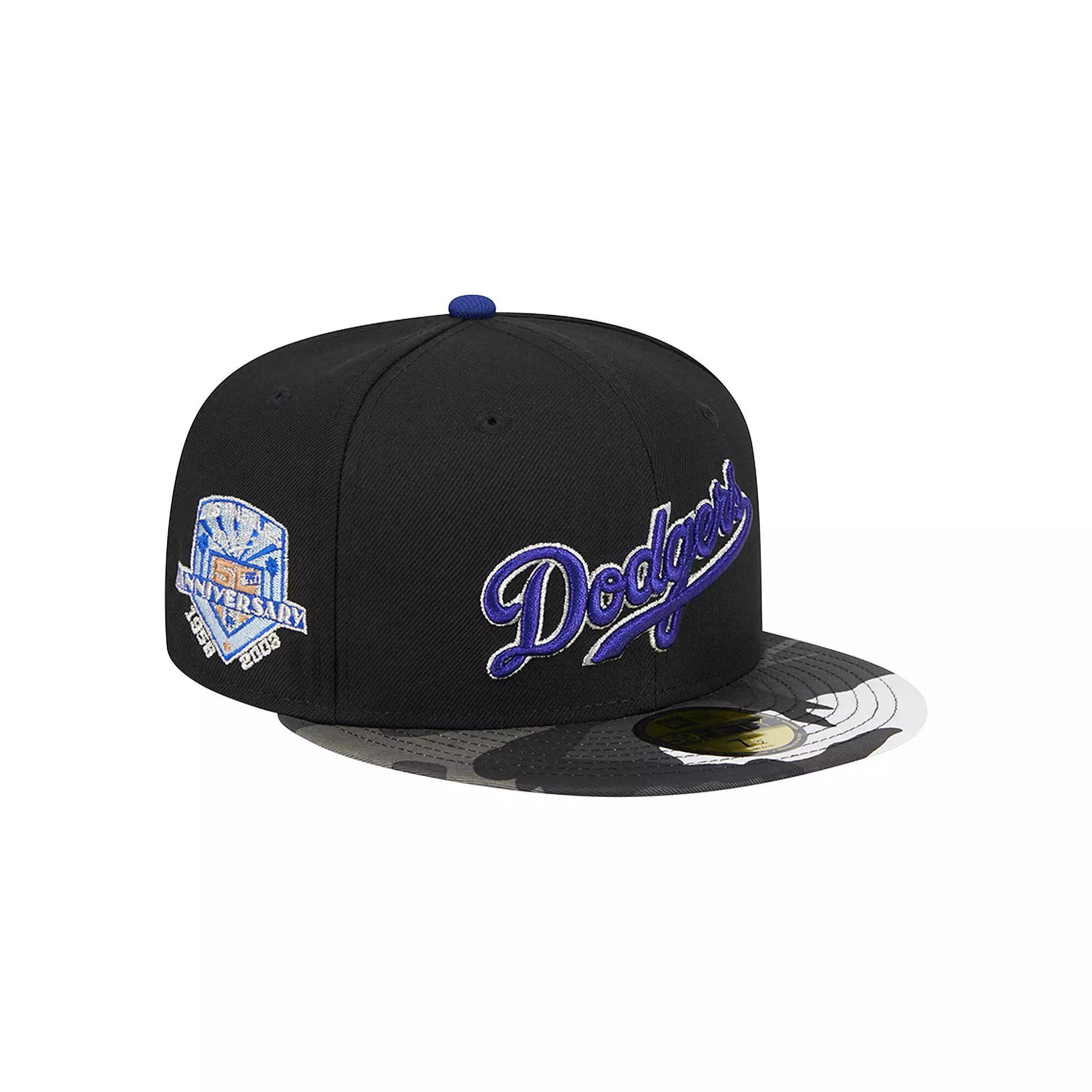 Men's New Era Black Los Angeles Dodgers Metallic Camo 59FIFTY Fitted Hat, Size: 7 7/8 Product Image