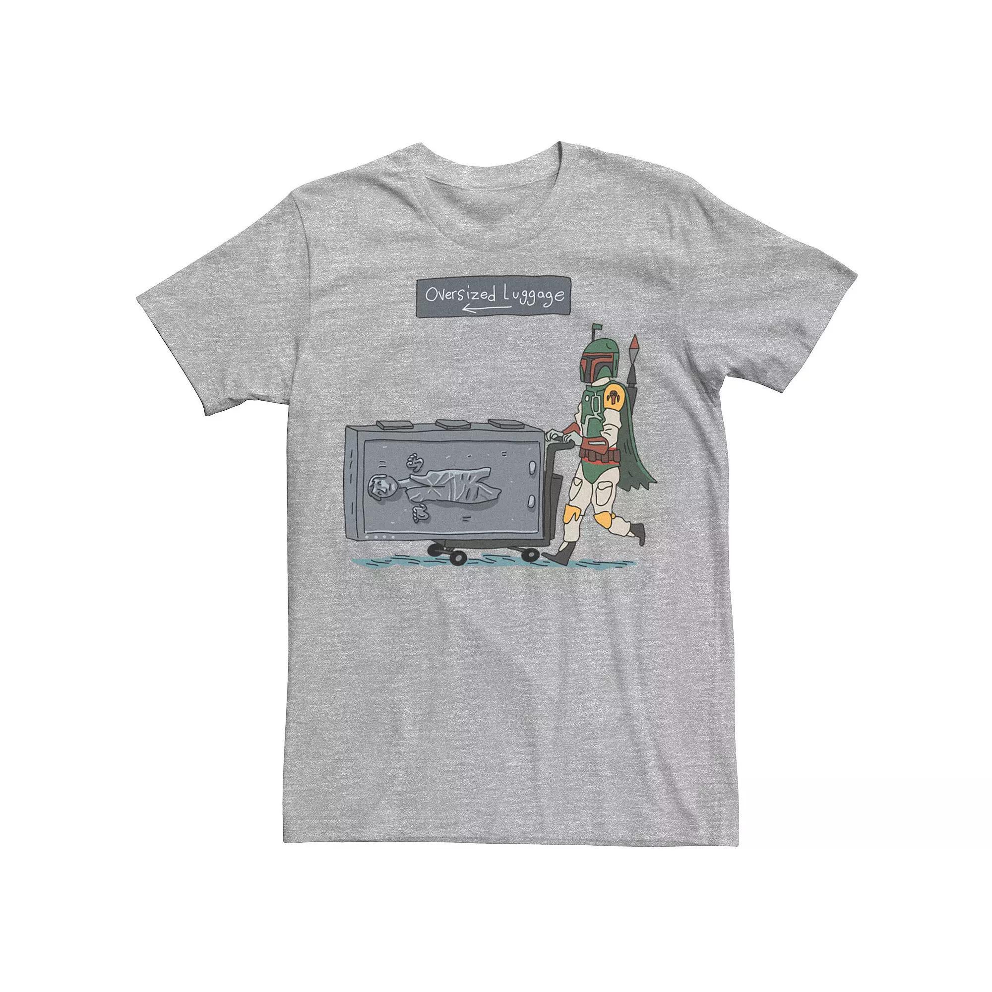 Men's Star Wars Boba Fett Han Solo Oversized Luggage Tee, Size: Medium, Athletic Grey Product Image