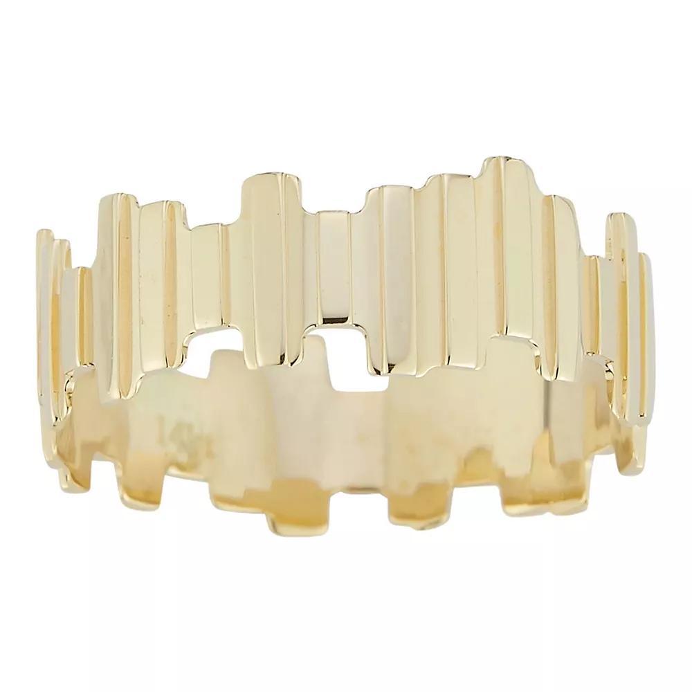 LUMINOR GOLD Thick Ribbed Band Stackable Ring, Women's, Size: 6, Yellow Product Image
