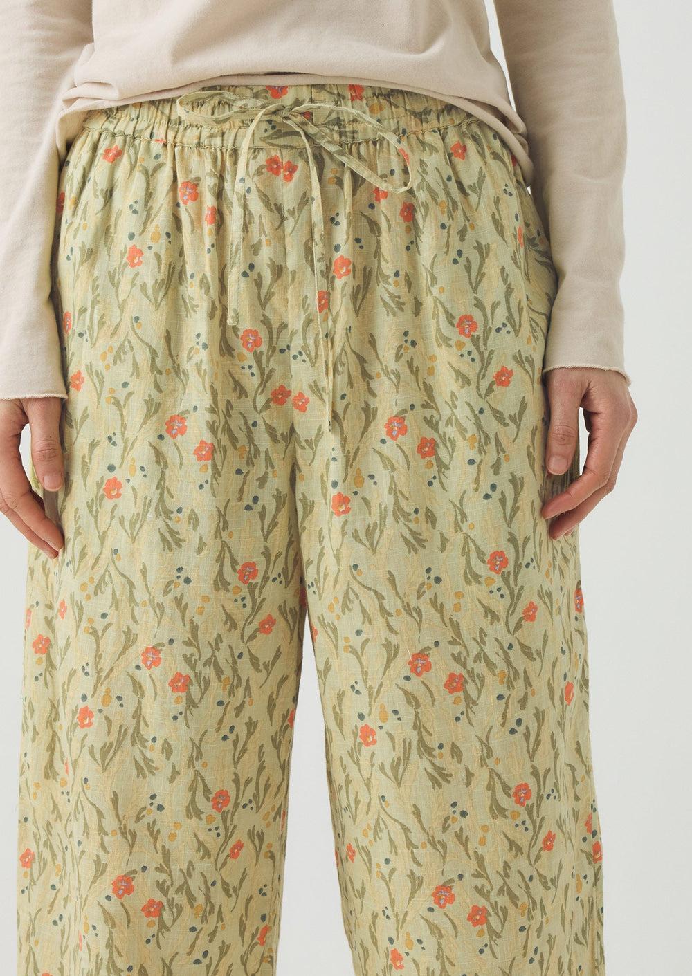 Seaweed Print Pyjama Pants | Light Sage Product Image