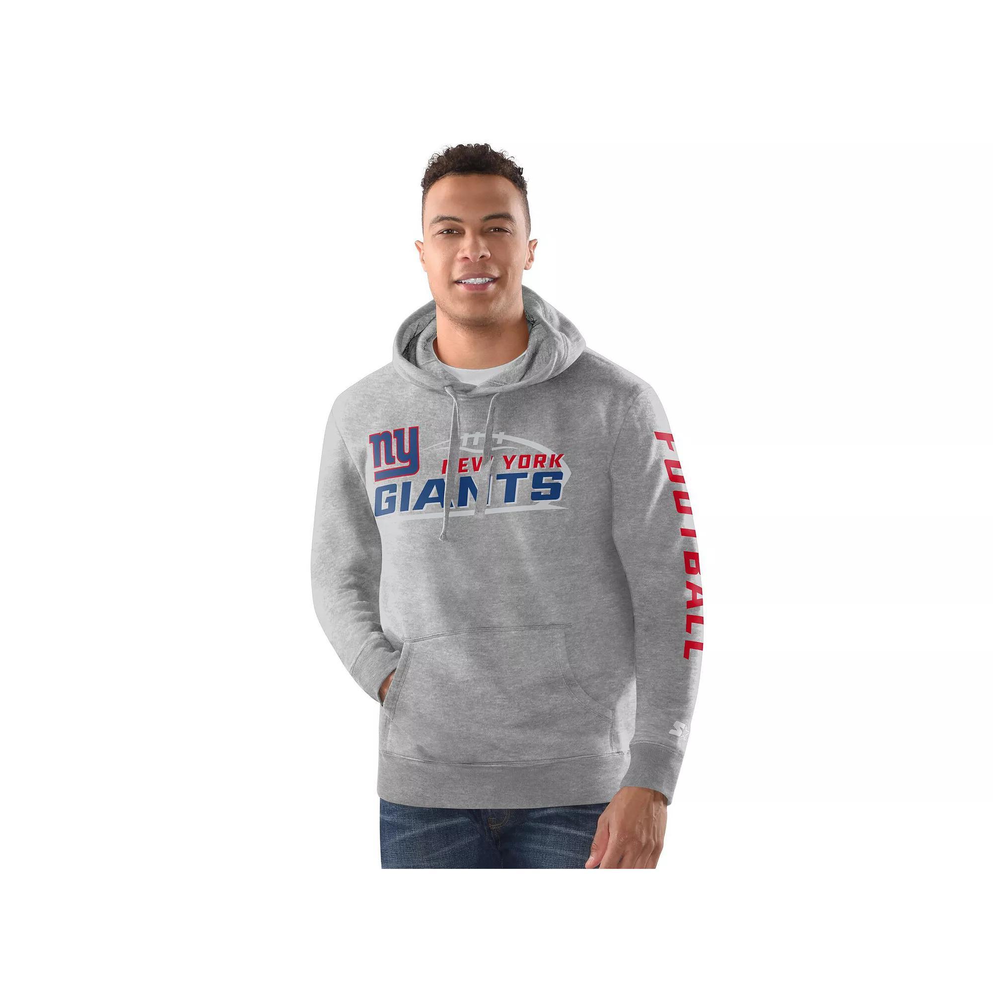 Men's Starter Heather Gray New York Giants Vintage Pullover Hoodie, Size: Large, Grey Product Image