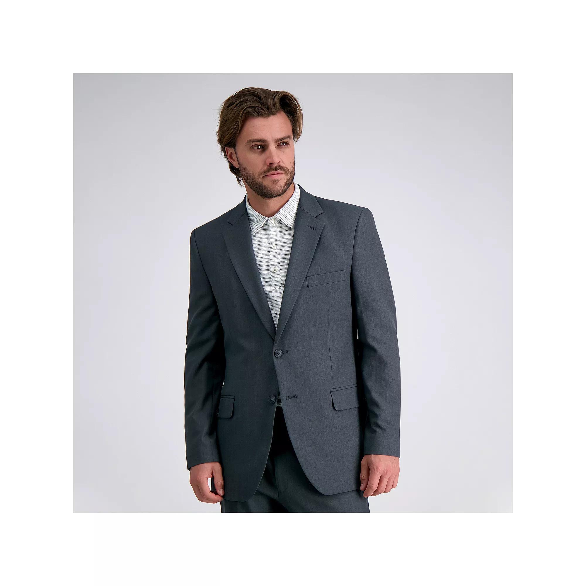 Men's Haggar® Travel Performance Tailored-Fit Stretch Suit Jacket, Size: 48 LONG, Dark Gray Grey Product Image
