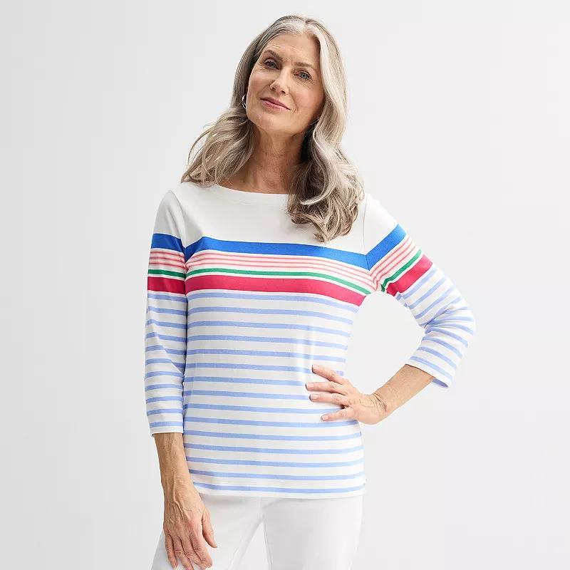 Women's Croft & Barrow® Boatneck Top, Size: XL, Pink Vibrant Tile Product Image