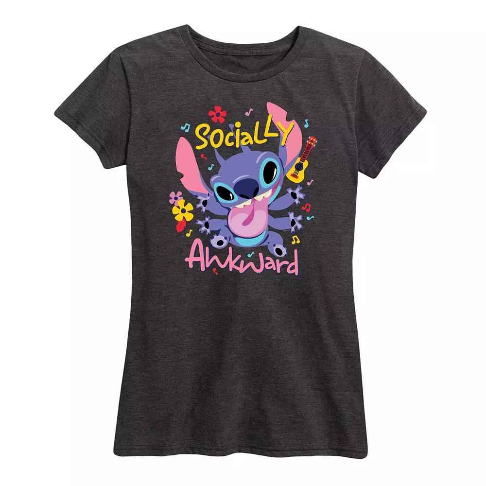 Disneys Lilo & Stitch Womens Socially Awkward Graphic Tee Product Image