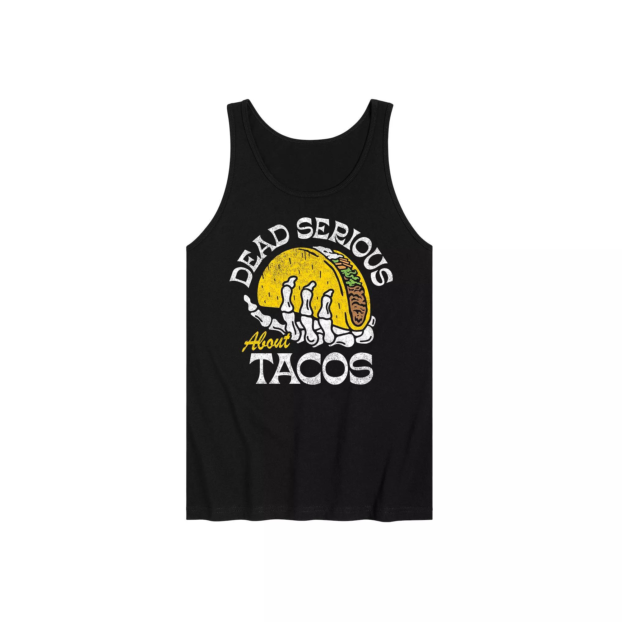 Mens Dead Serious About Tacos Graphic Tank Top Product Image