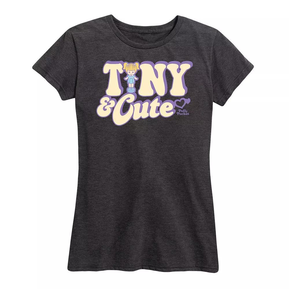 Plus Polly Pocket Tiny And Cute Graphic Tee, Womens Heather Grey Product Image