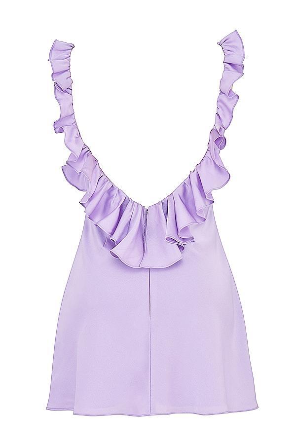 Tink  orchid satin ruffle mini dress Product Image