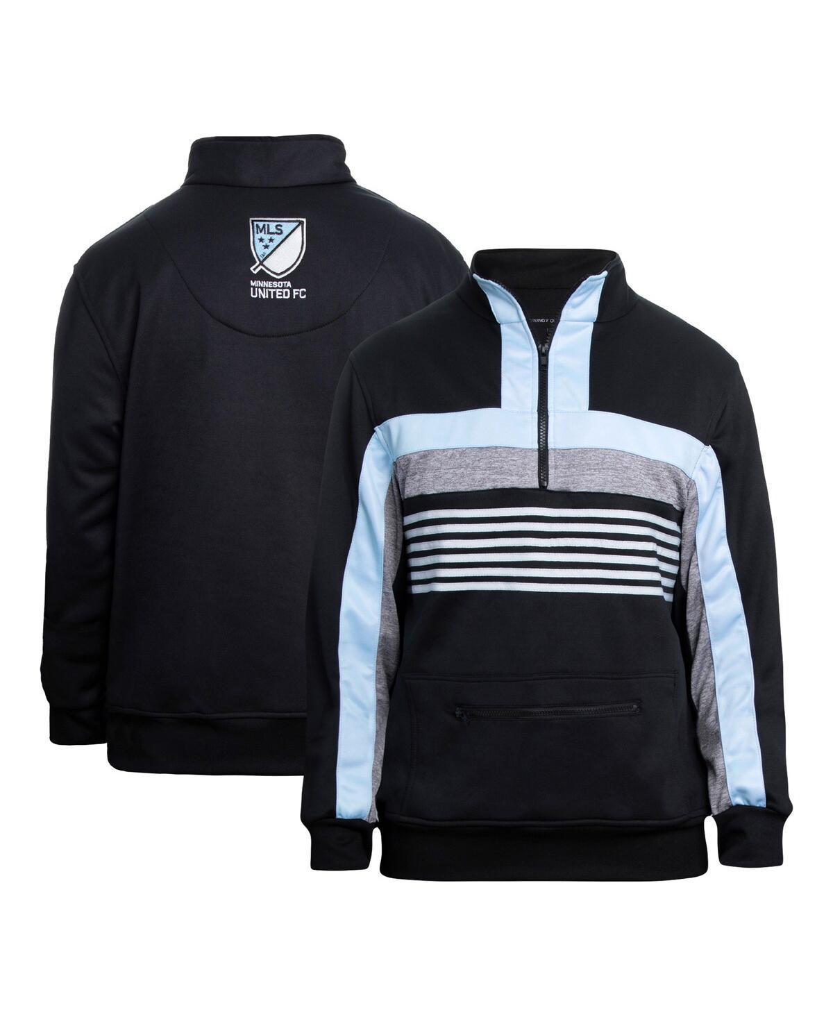 Men's Grungy Gentleman Black Minnesota United FC Tracksuit Tri-Blend Quarter-Zip Sweatshirt, Size: Large, Mfc Black Product Image