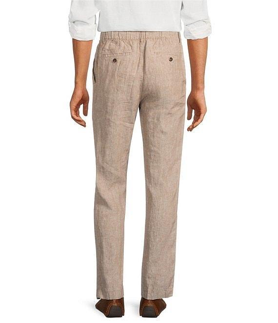 Caribbean Flat Front Fancy Linen Pants Product Image