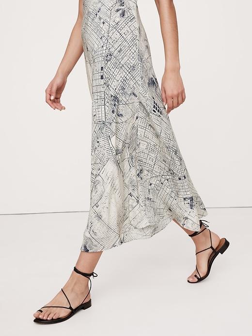 Bias-Cut Matte Silk Maxi Dress Product Image