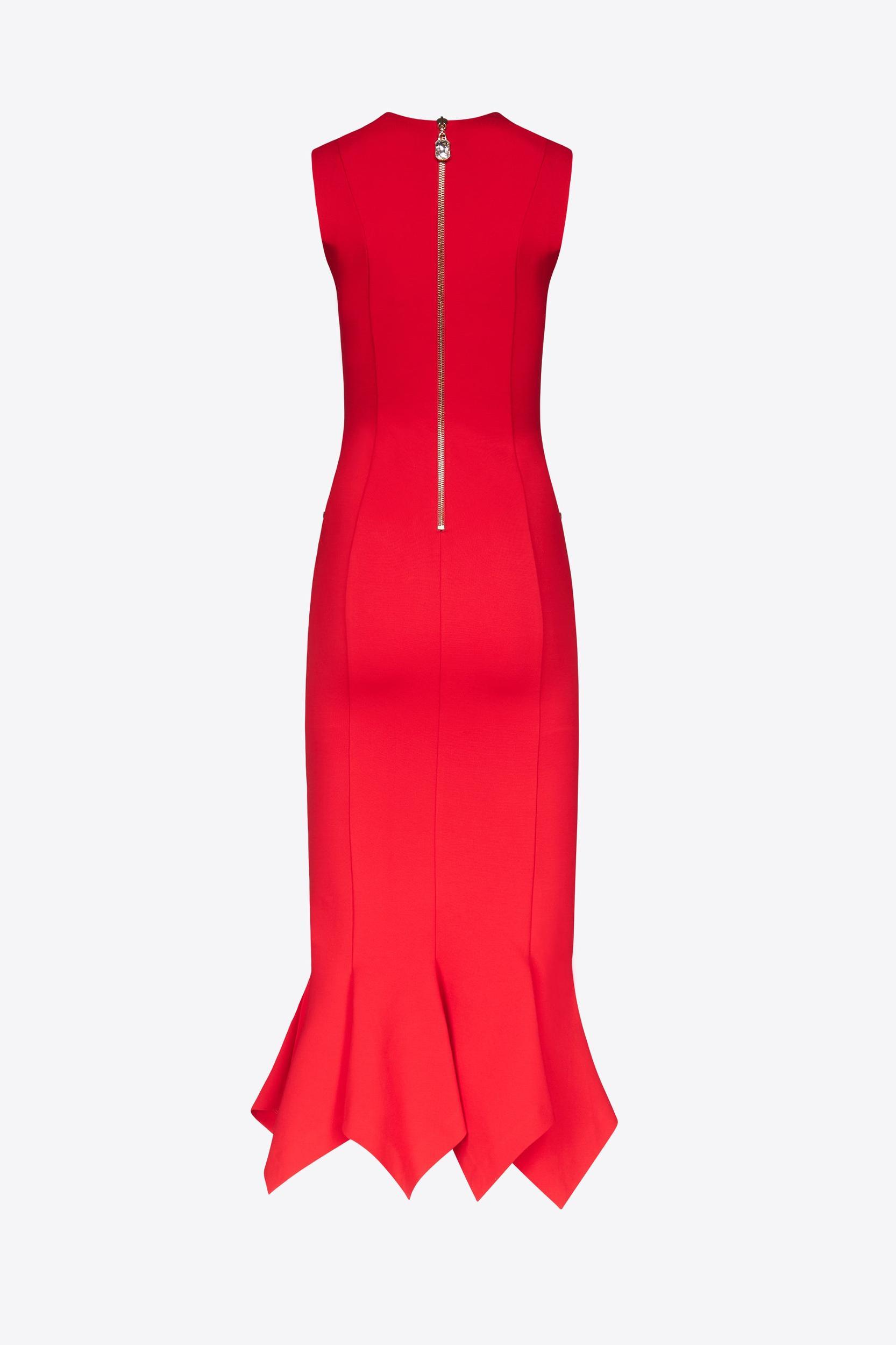Handkerchief Zipper Midi Dress Product Image