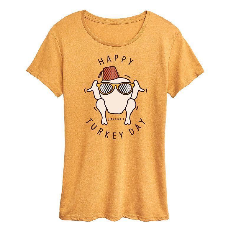 Women's Friends Happy Turkey Day Graphic Tee, Girl's, Size: Small, White Product Image