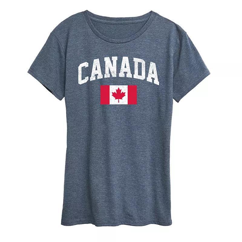 Women's Canada Flag Graphic Tee, Size: Small, Blue Product Image