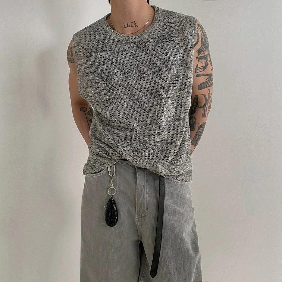RT No. 18167 HOLLOW KNIT TANK TOP Product Image