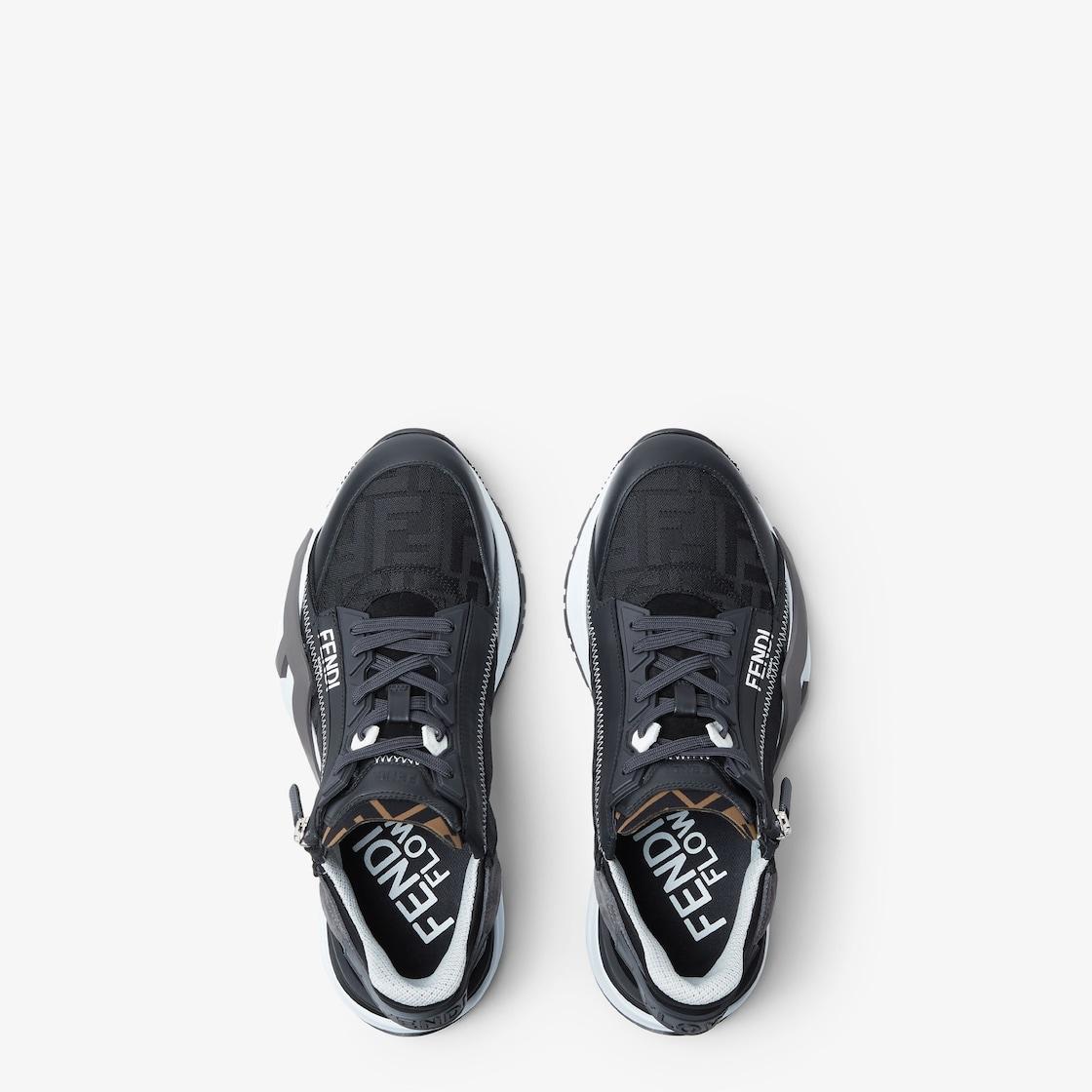Fendi Flow SneakersBlack FF Jacquard running shoes Product Image