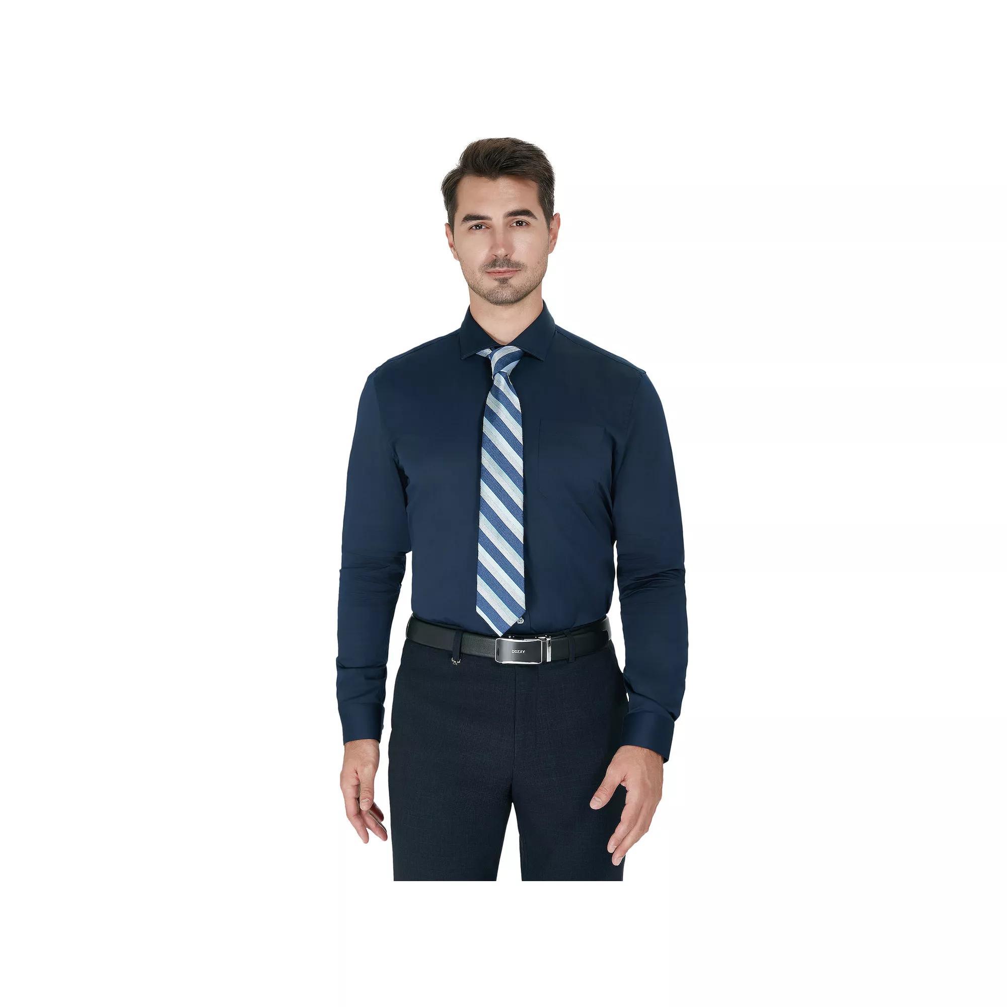 Men's Savile Row Classic Fit Sateen Dress Shirt, Size: XL-36/37, Blue Product Image