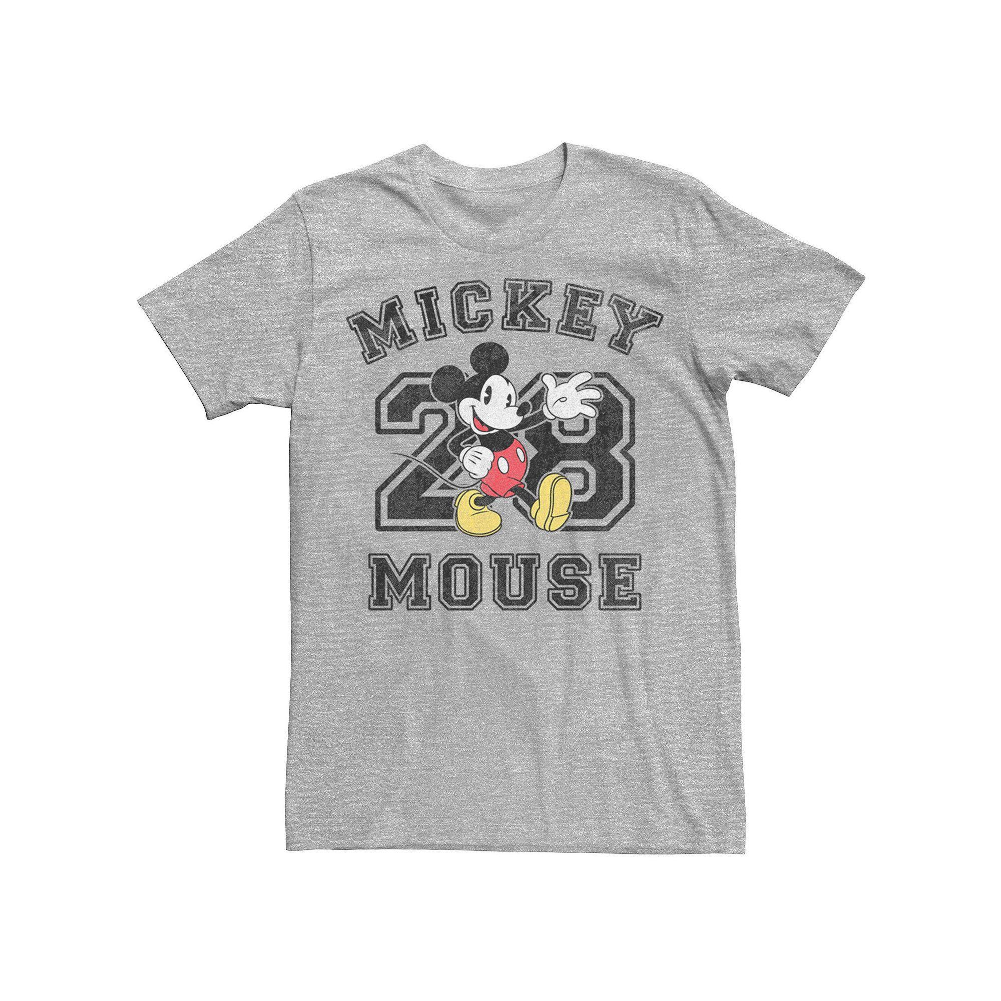 Disney's Mickey Varsity Text #28 Portrait Men's Tee, Size: 3XL, Athletic Grey Product Image