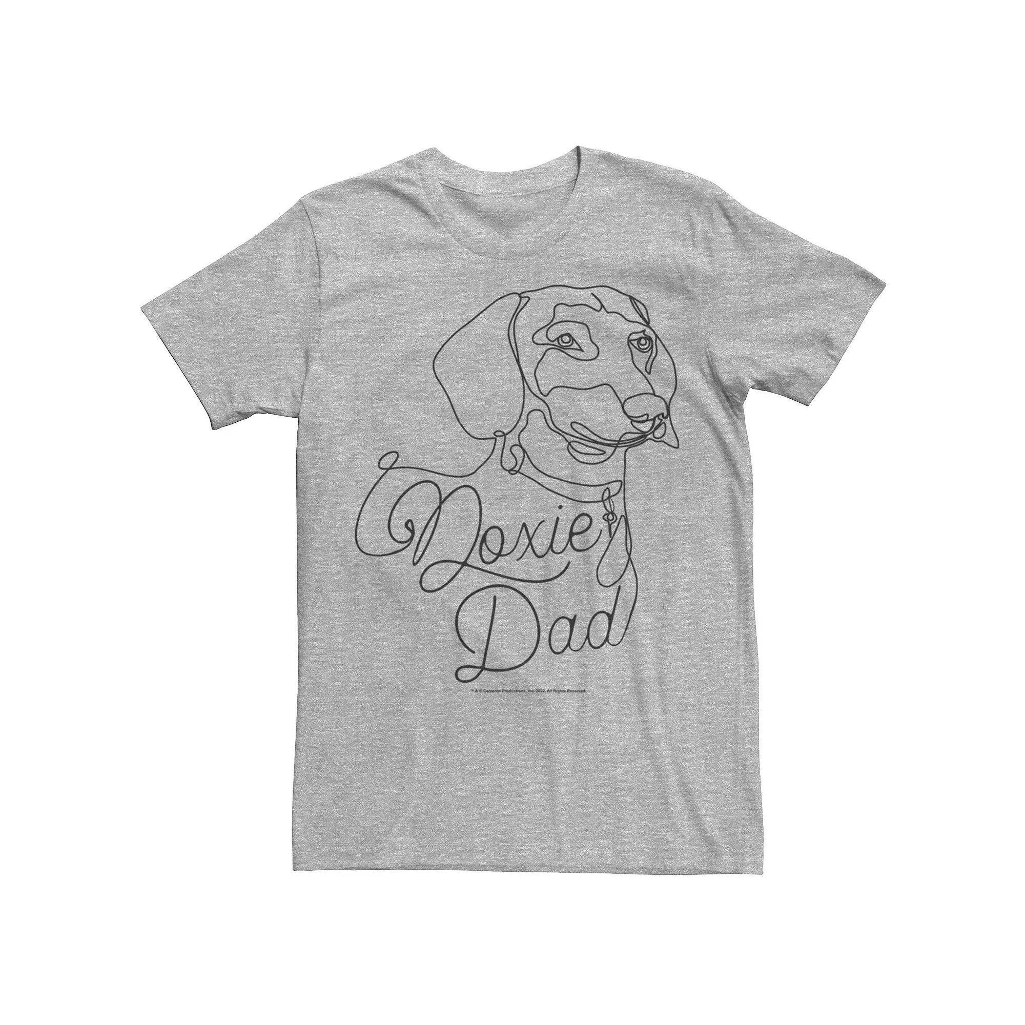 Men's Doxie Dad Dachshund Dog Lover Graphic Tee, Size: Medium, Athletic Grey Product Image