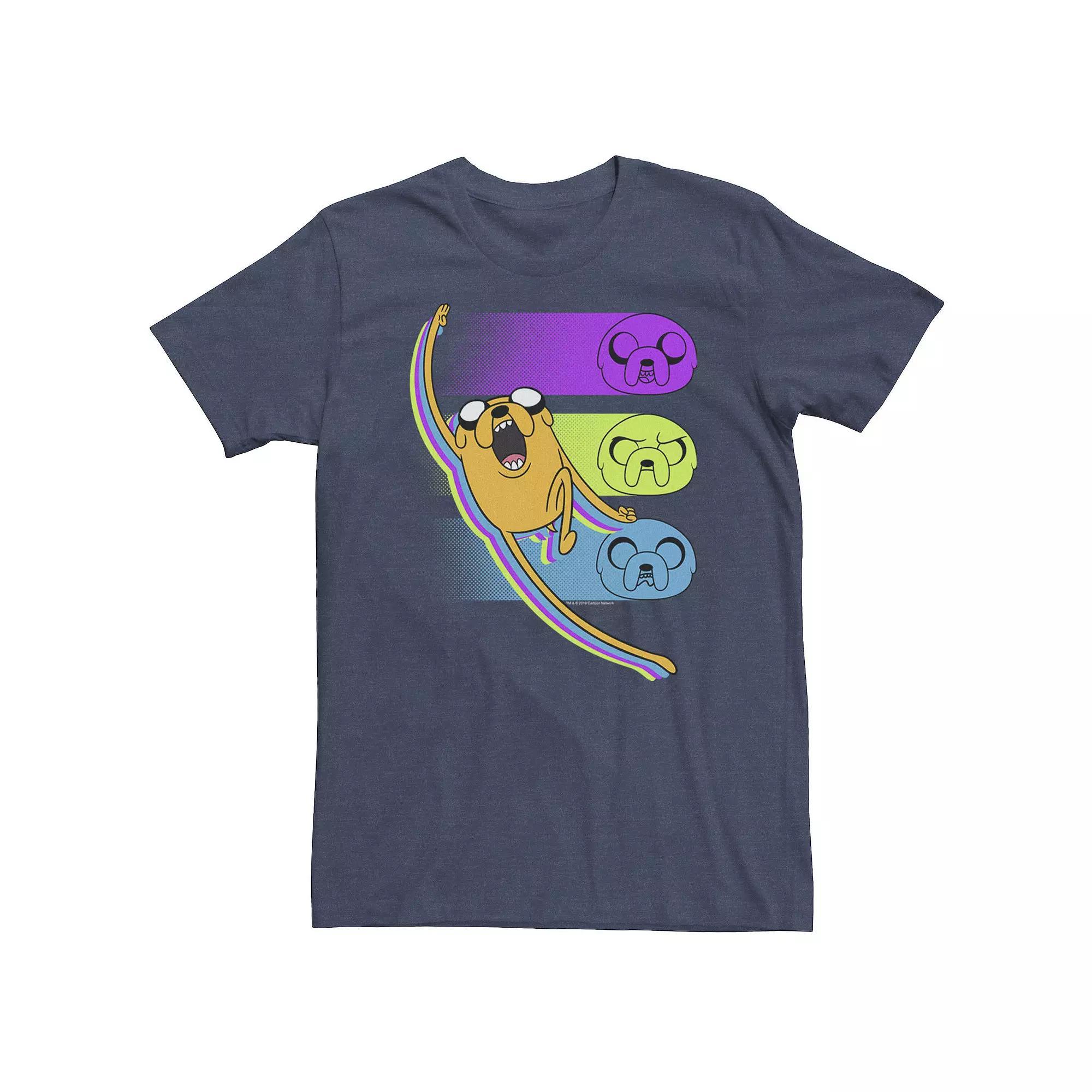 Big & Tall Cartoon Network Adventure Time Jake Emotions Tee, Mens Navy Grey Product Image
