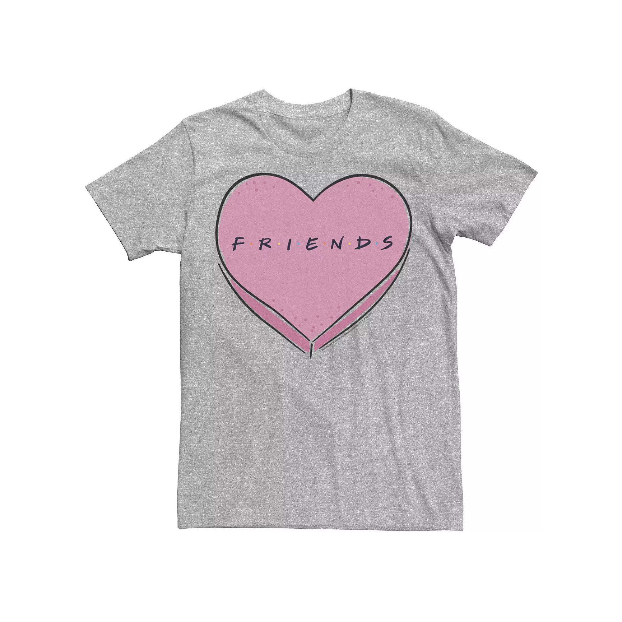 Men's Friends Valentine's Day Candy Heart Logo Tee, Size: XXL, Athletic Grey Product Image