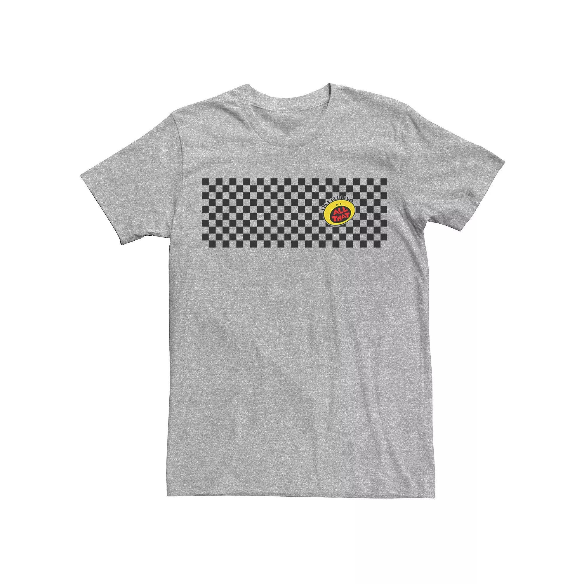 Men's Nickelodeon All That Left Chest Logo Paneled Checkers Graphic Tee, Size: Medium, Silver Product Image