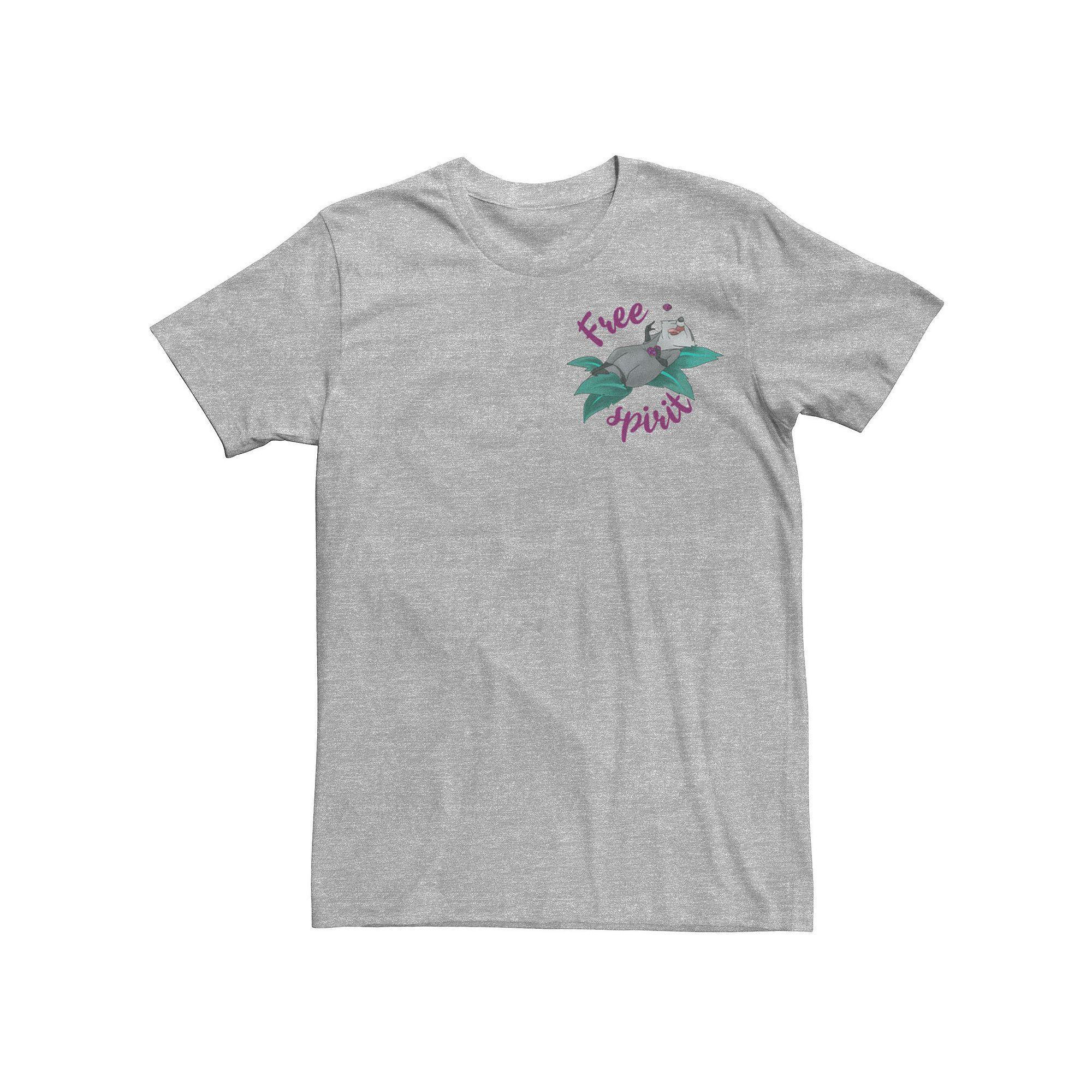 Men's Disney's Moana Pua Outline Left Chest Tee, Size: Large, Silver Product Image