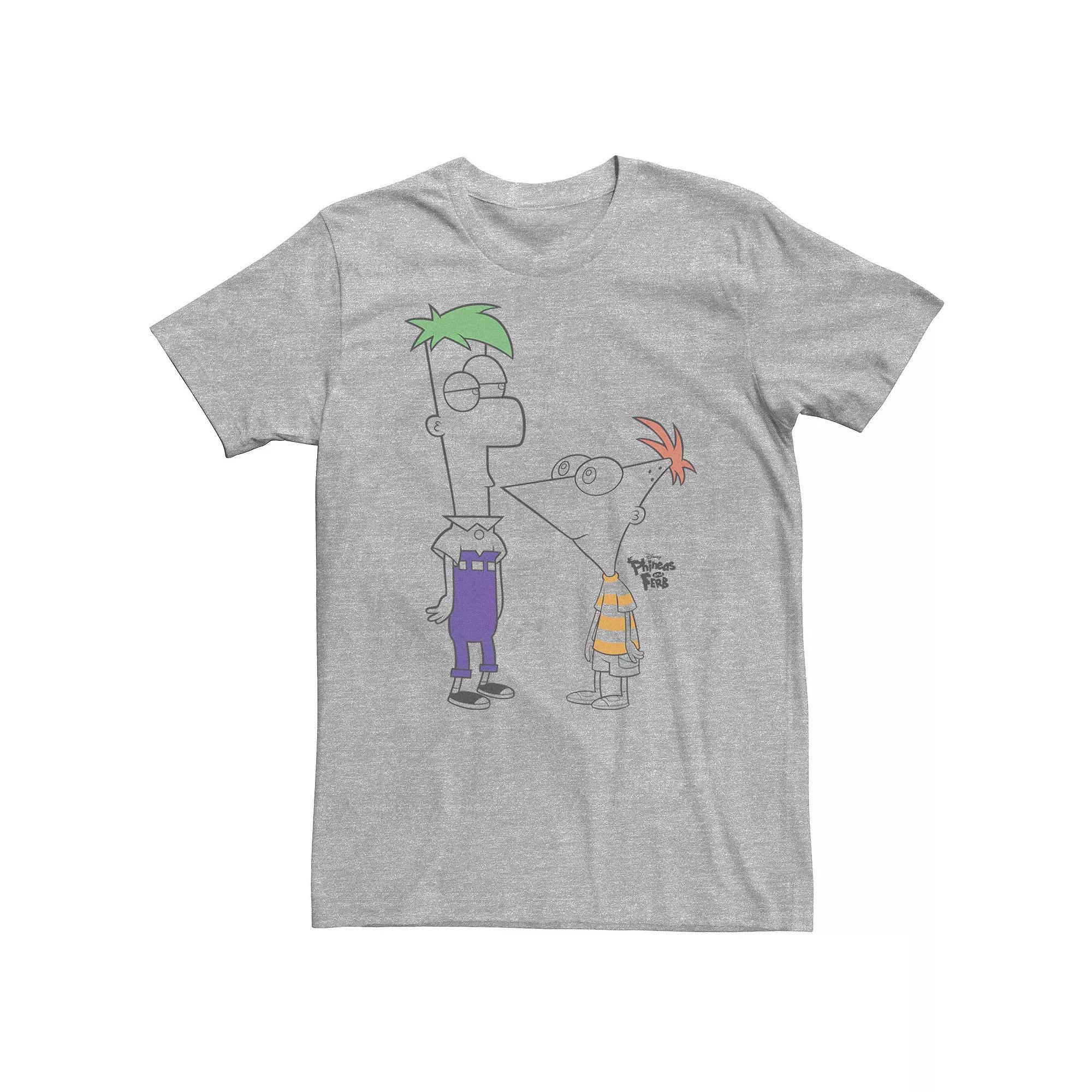 Disney's Phineas And Ferb Big & Tall Boys Of Summer Tee, Men's, Size: 4XL, Athletic Grey Product Image