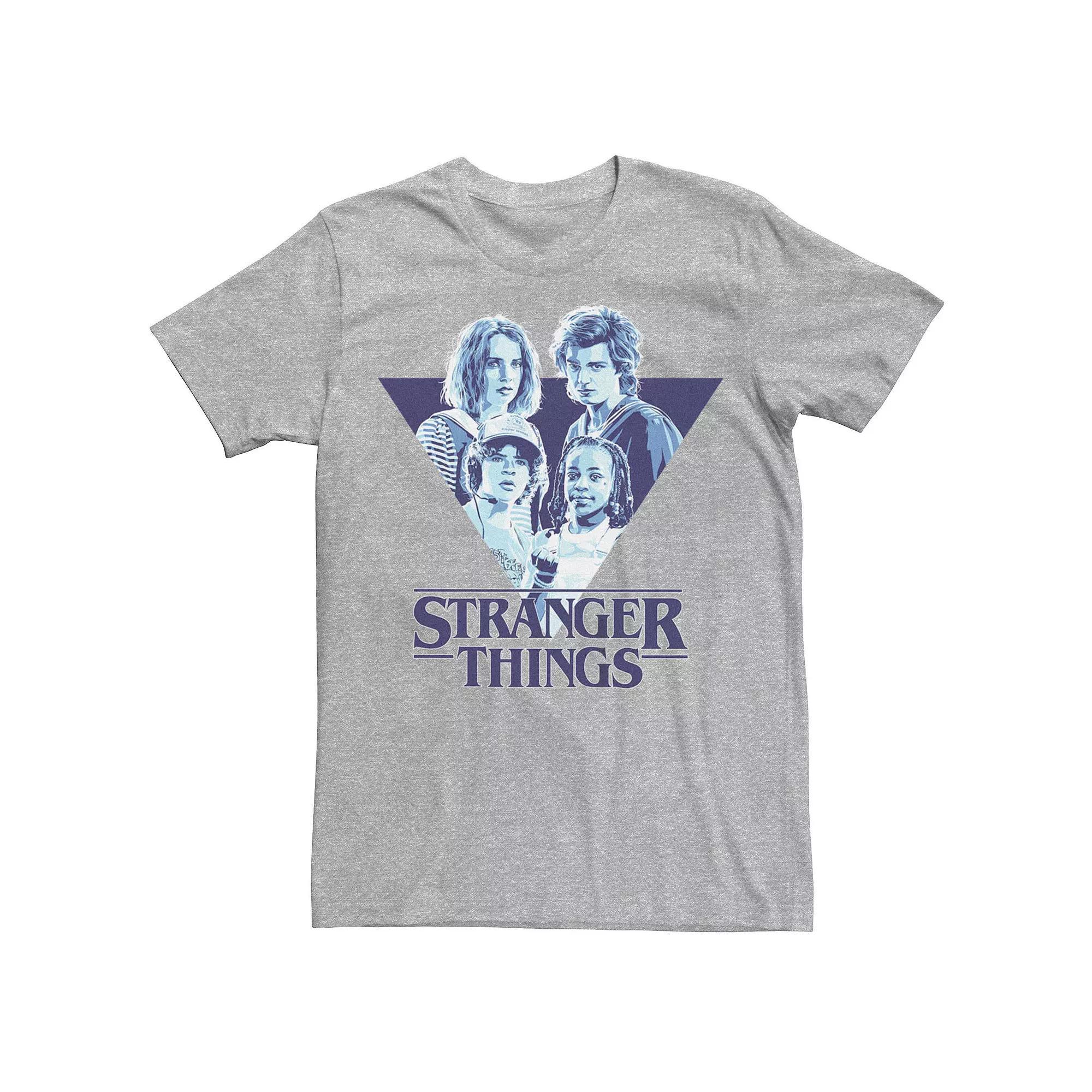 Mens Stranger Things Four Poster Graphic Tee Athletic Grey Product Image