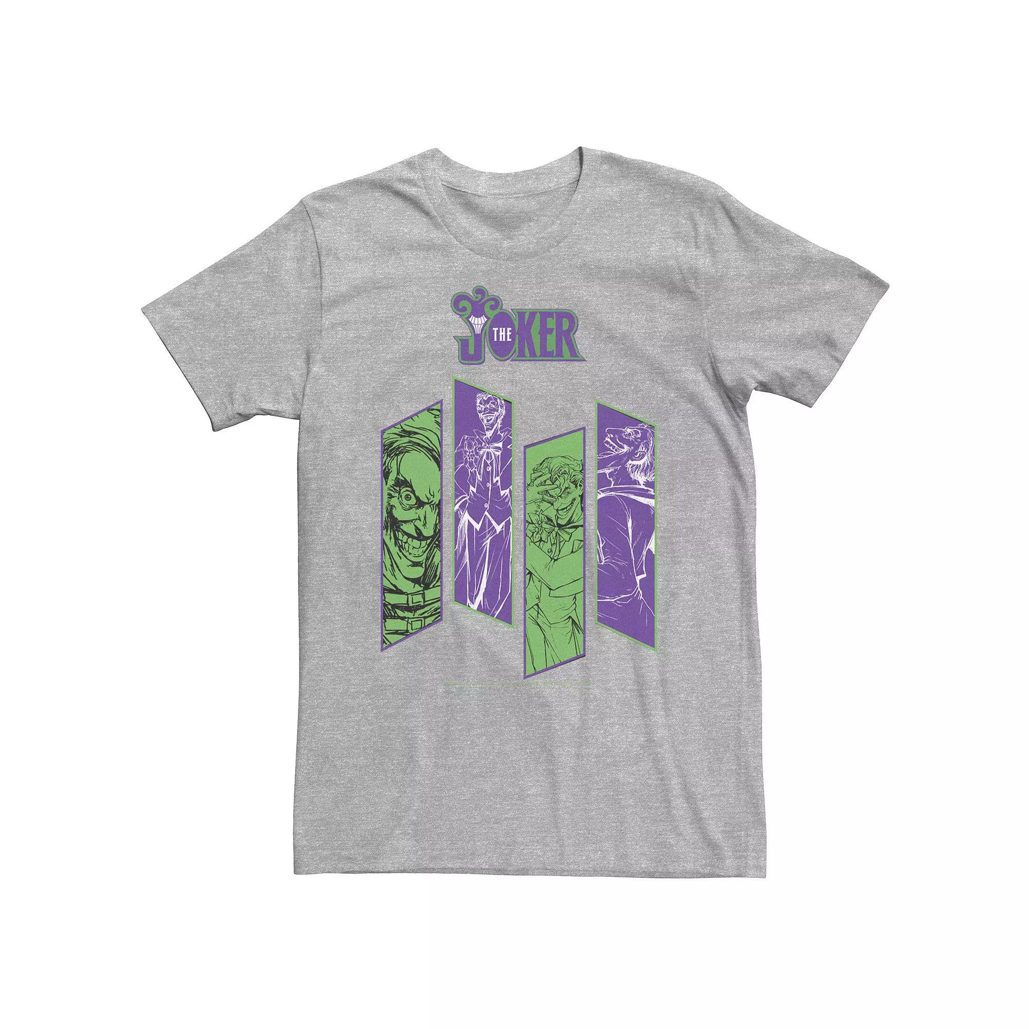 Big & Tall DC Comics Batman The Joker Panels Tee, Men's, Size: XXL Tall, Athletic Grey Product Image