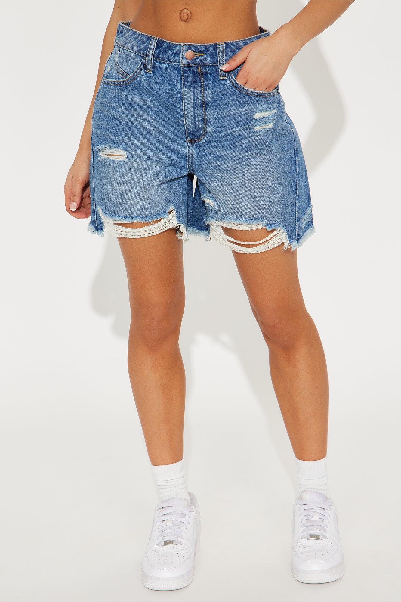 Cant Resist Ripped Denim Shorts - Dark Wash Product Image