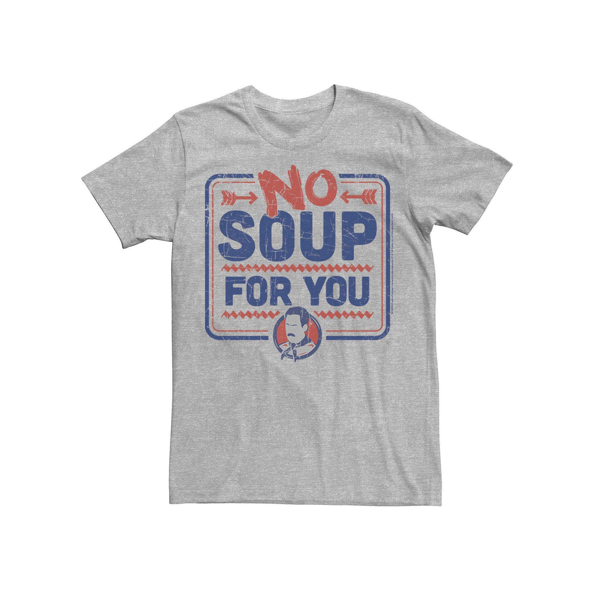 Men's Seinfeld No Soup For You Distressed Poster Tee, Size: Large, Athletic Grey Product Image