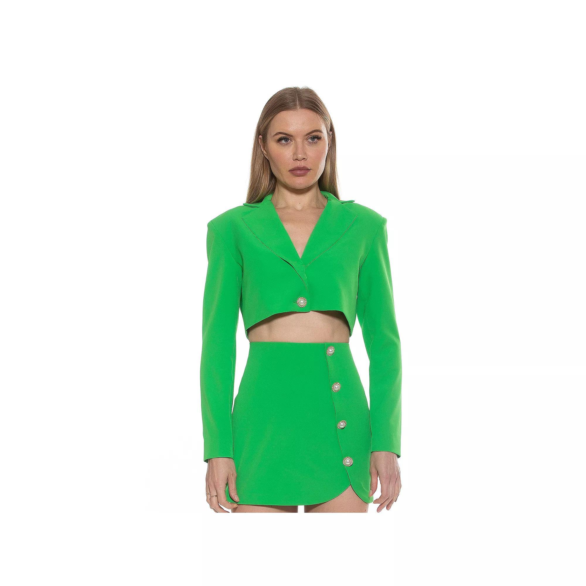 Women's ALEXIA ADMOR Jane Cropped Long Sleeve Jacket, Size: 12, Nude Product Image