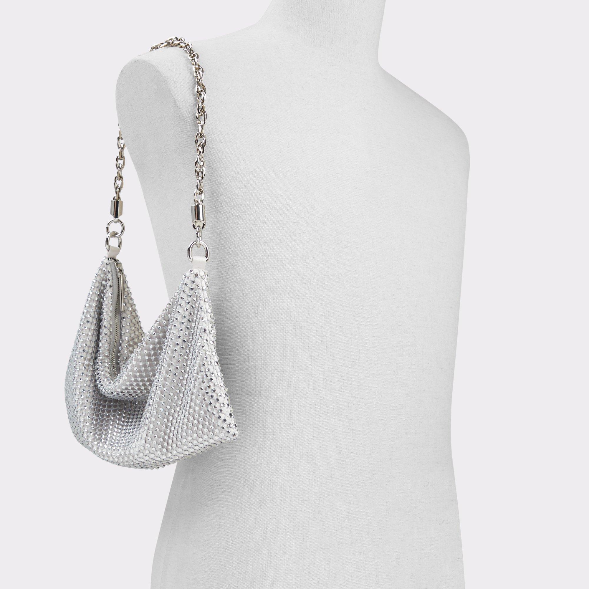 ALDO Darlingsidex - Women's Shoulder Bag Handbag - Silver/Clear Product Image